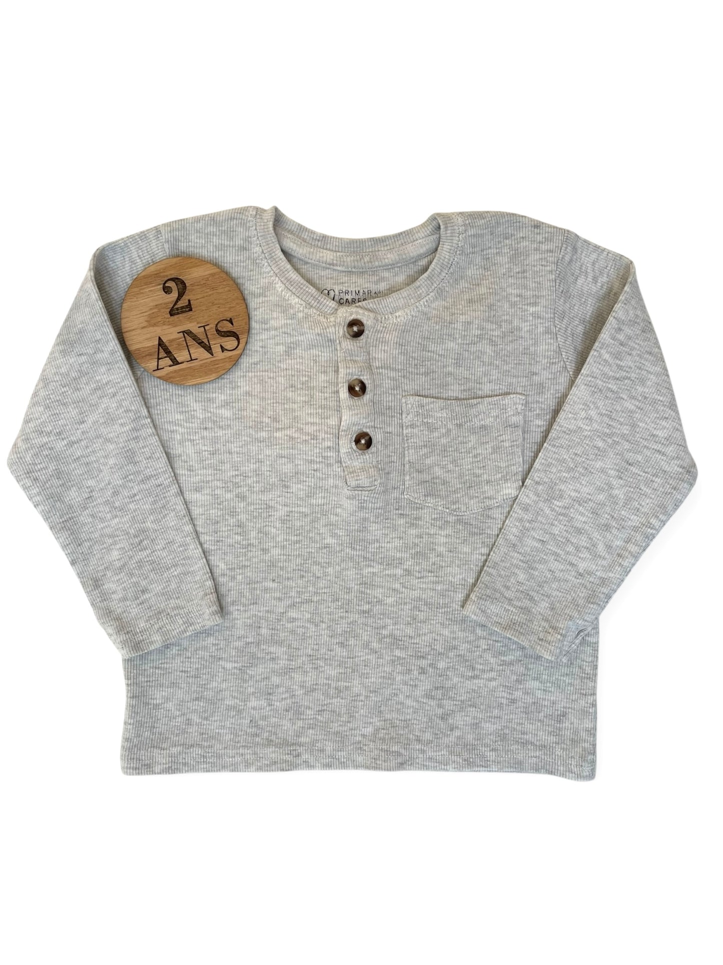 T-shirt côtelé, gris chiné, Primark Cares