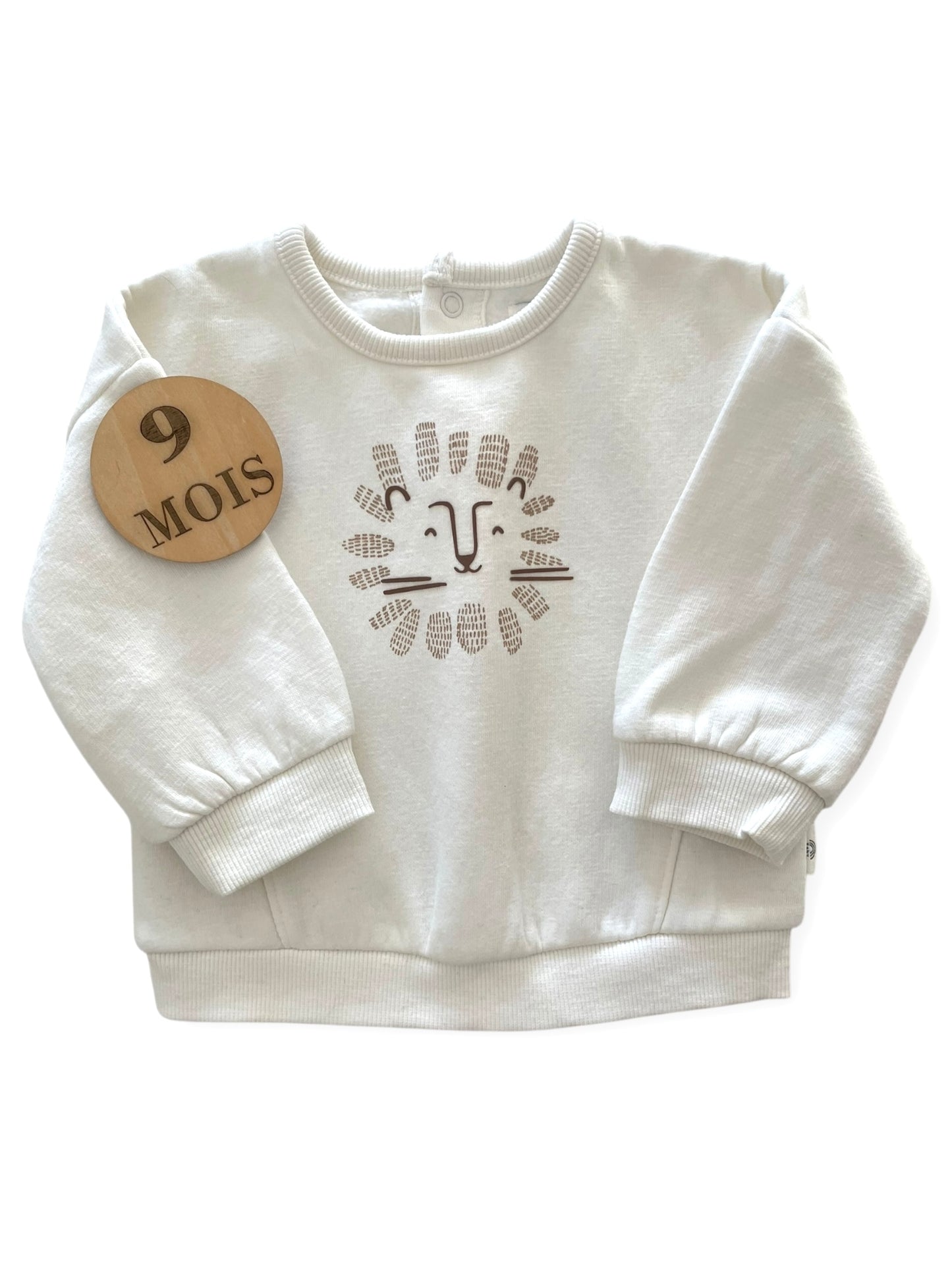 Sweat blanc, lion, La Redoute