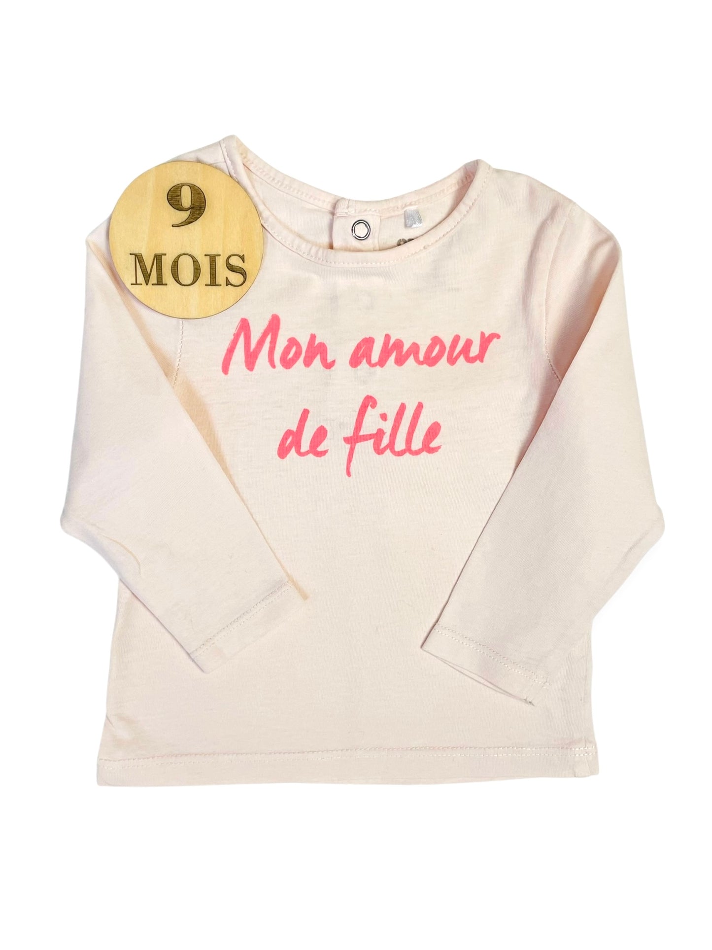 Tee-shirt, rose, « Mon amour de fille », Orchestra