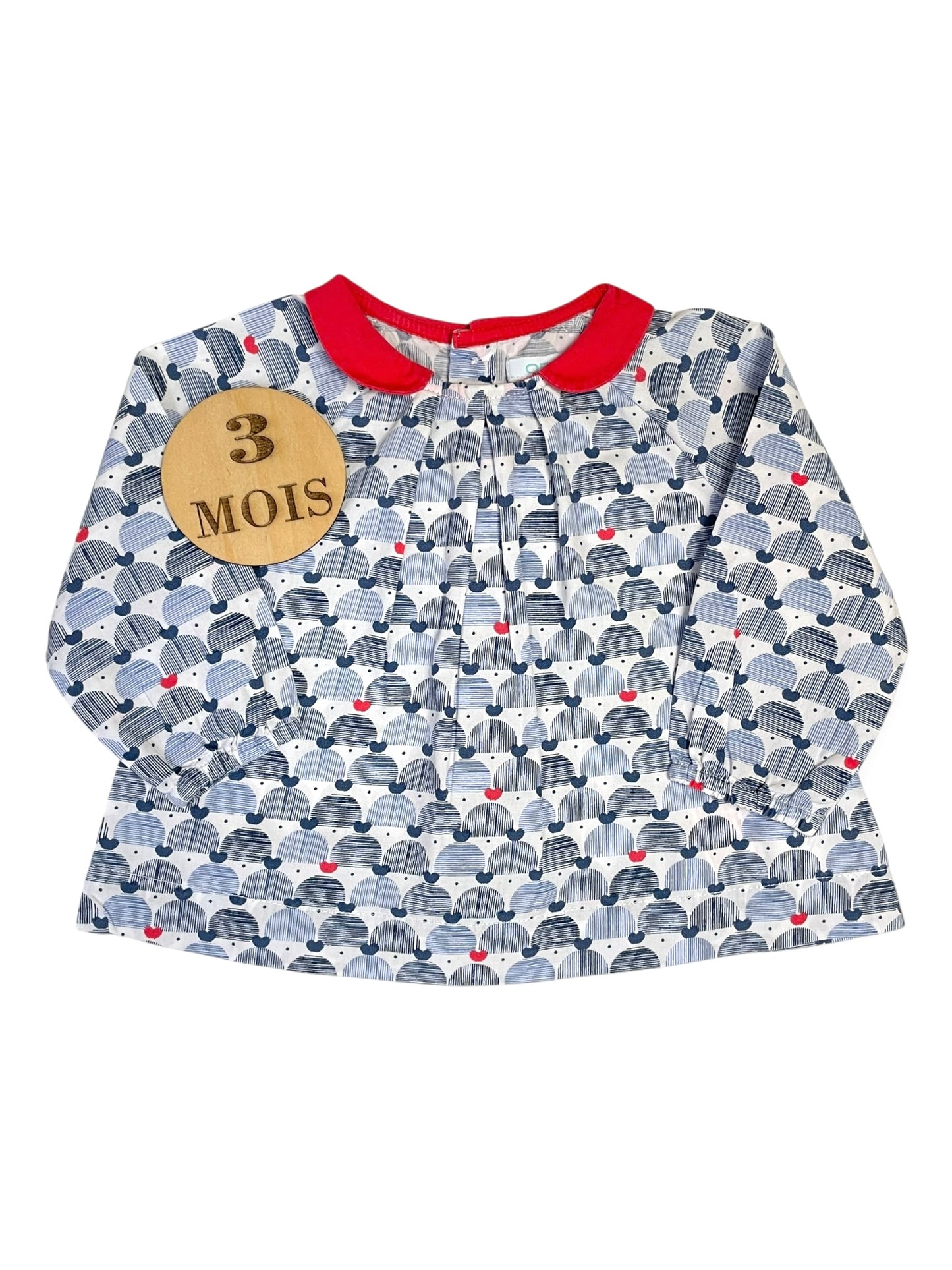 Blouse grise et rouge, Obaibi