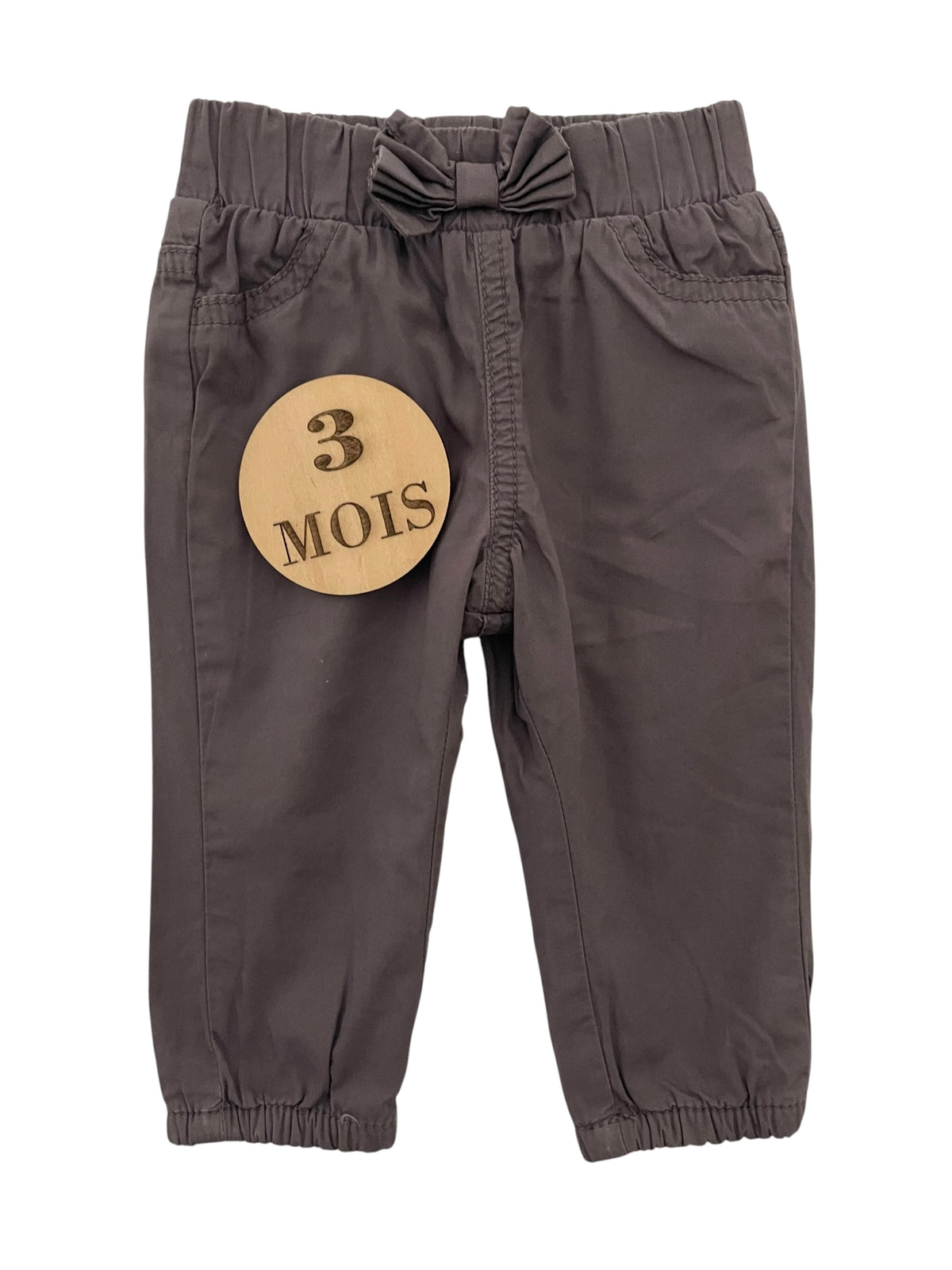 Pantalon en toile gris, doublé coton, Kimbaloo