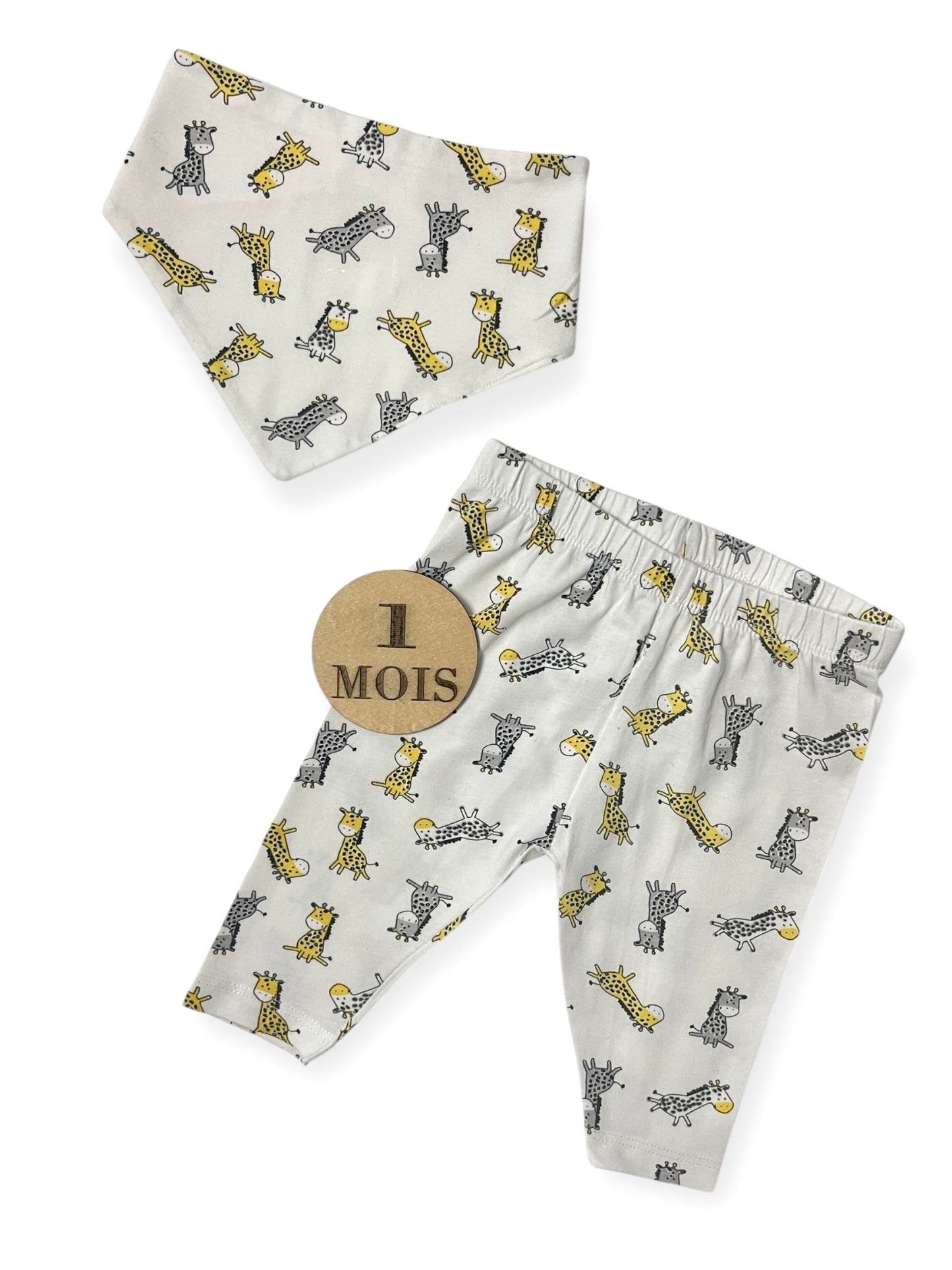 Legging + bavoir assorti, girafes
