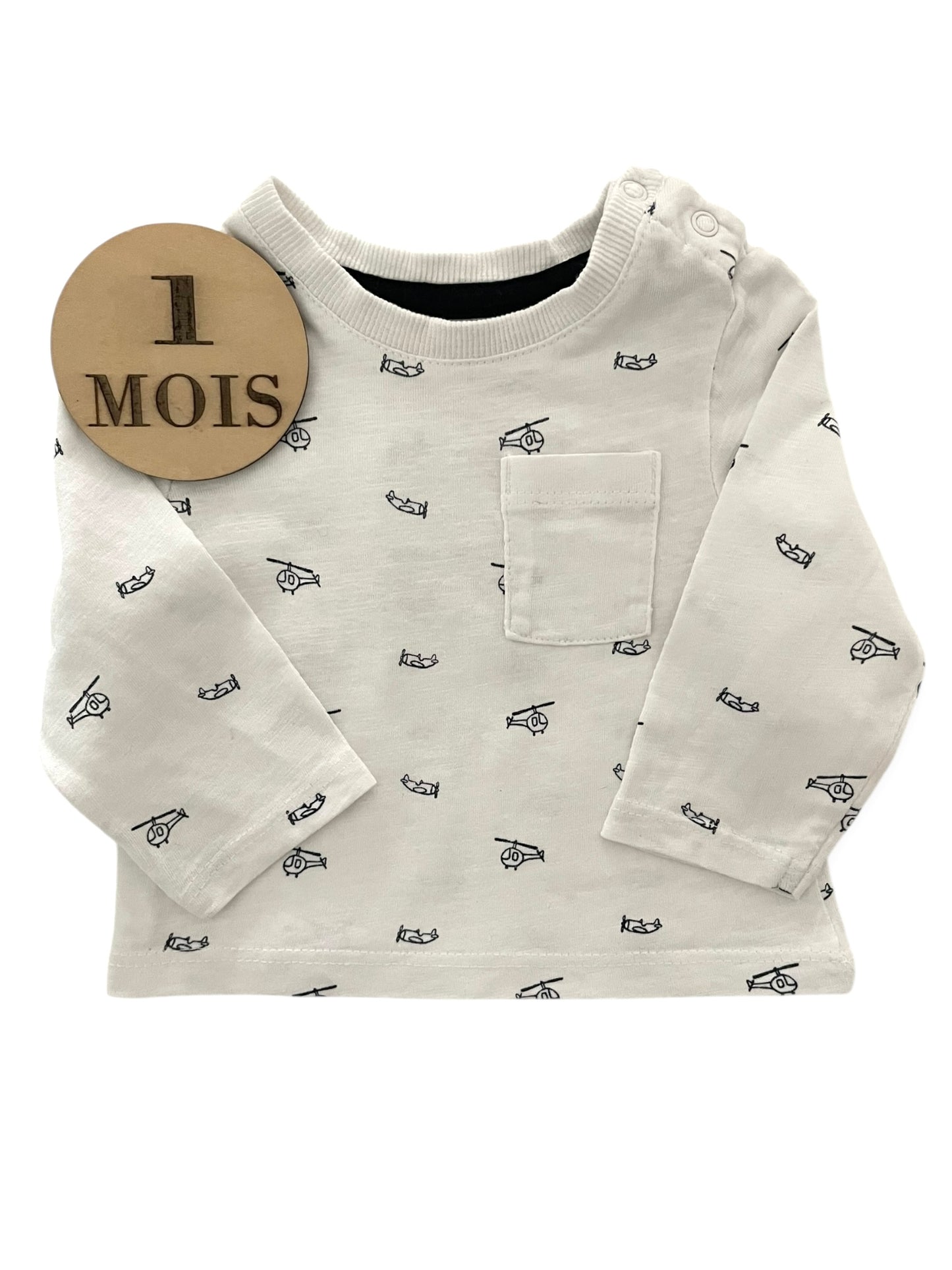 Tee-shirt, blanc, avions, Kiabi