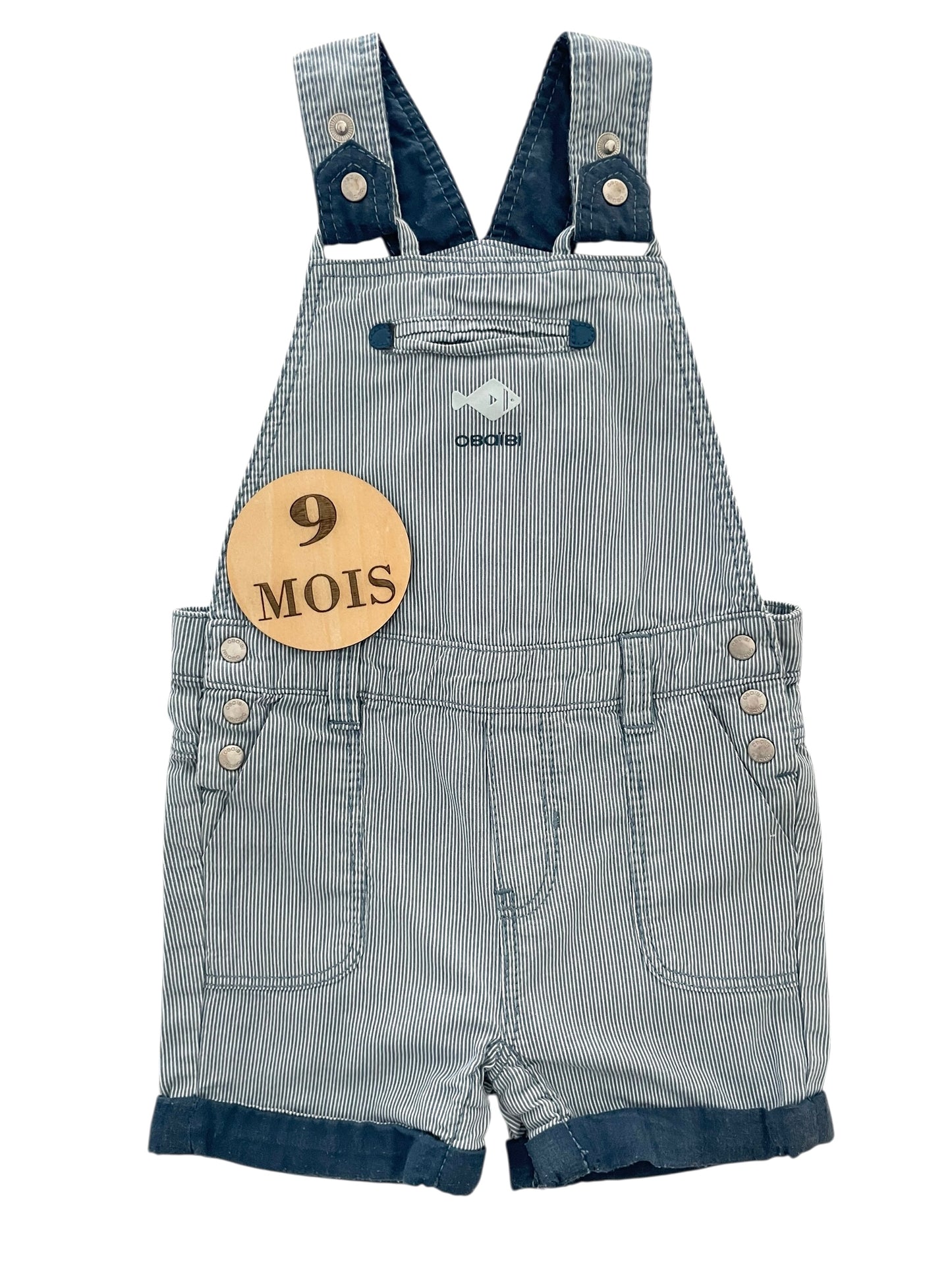 Salopette short à rayures, Obaïbi