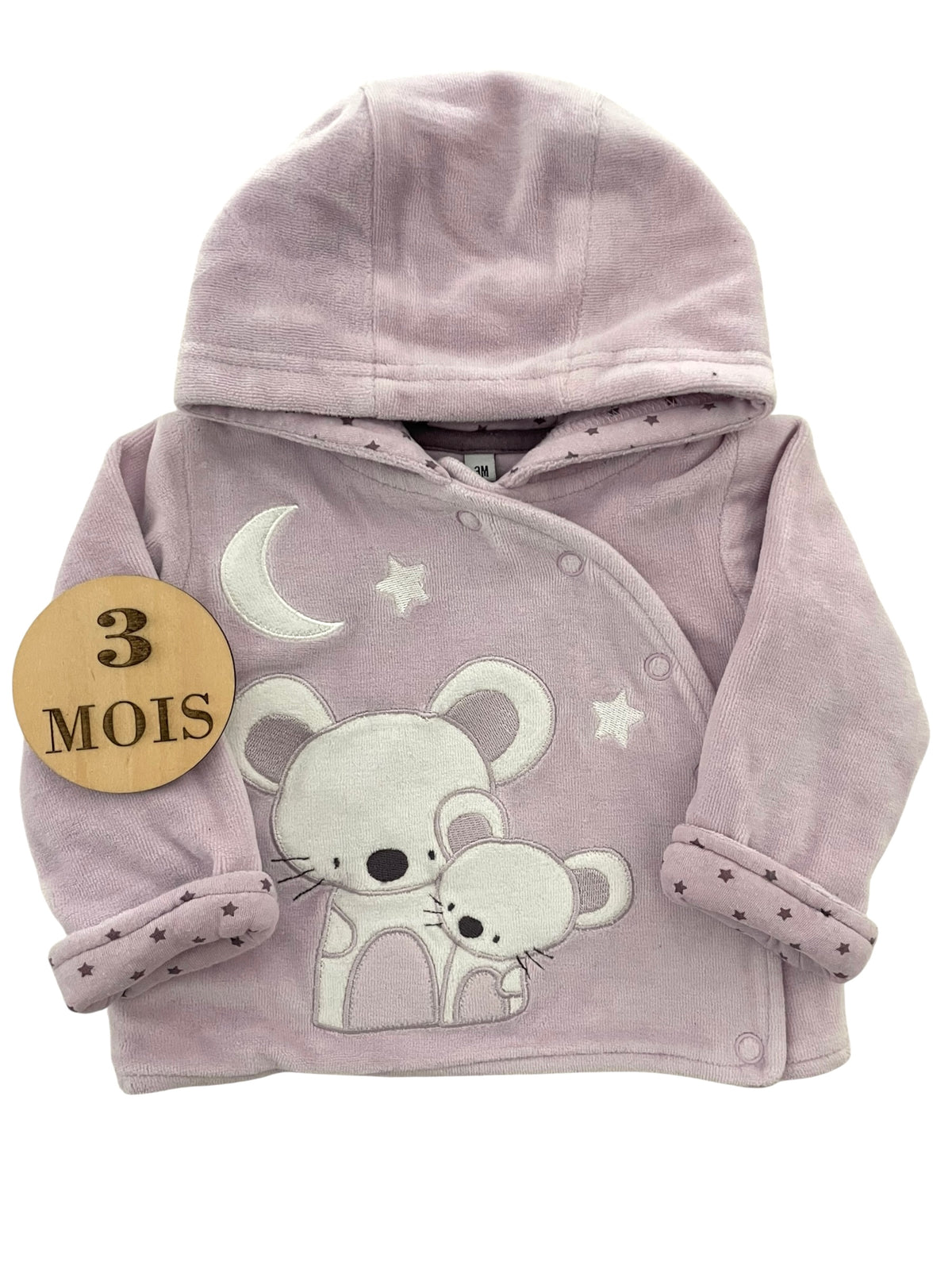 Manteau/ veste velours, lilas, souris