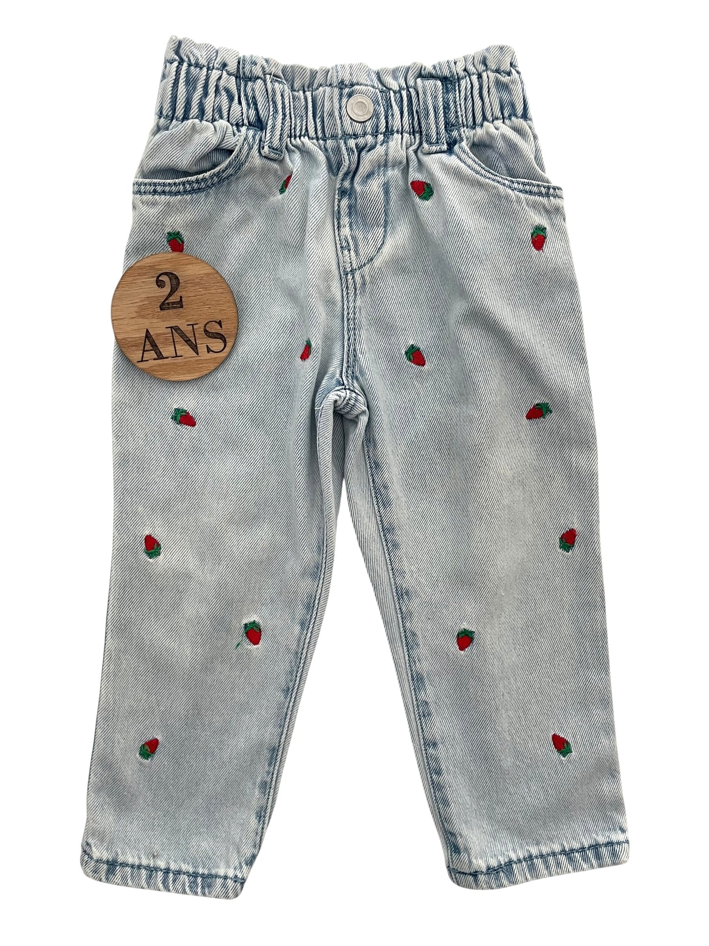 Jean bleu clair, fraises, Primark