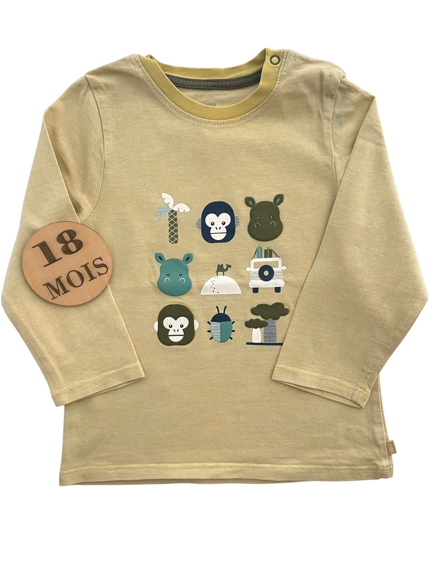 Tee-shirt rayé jaune, Obaïbi