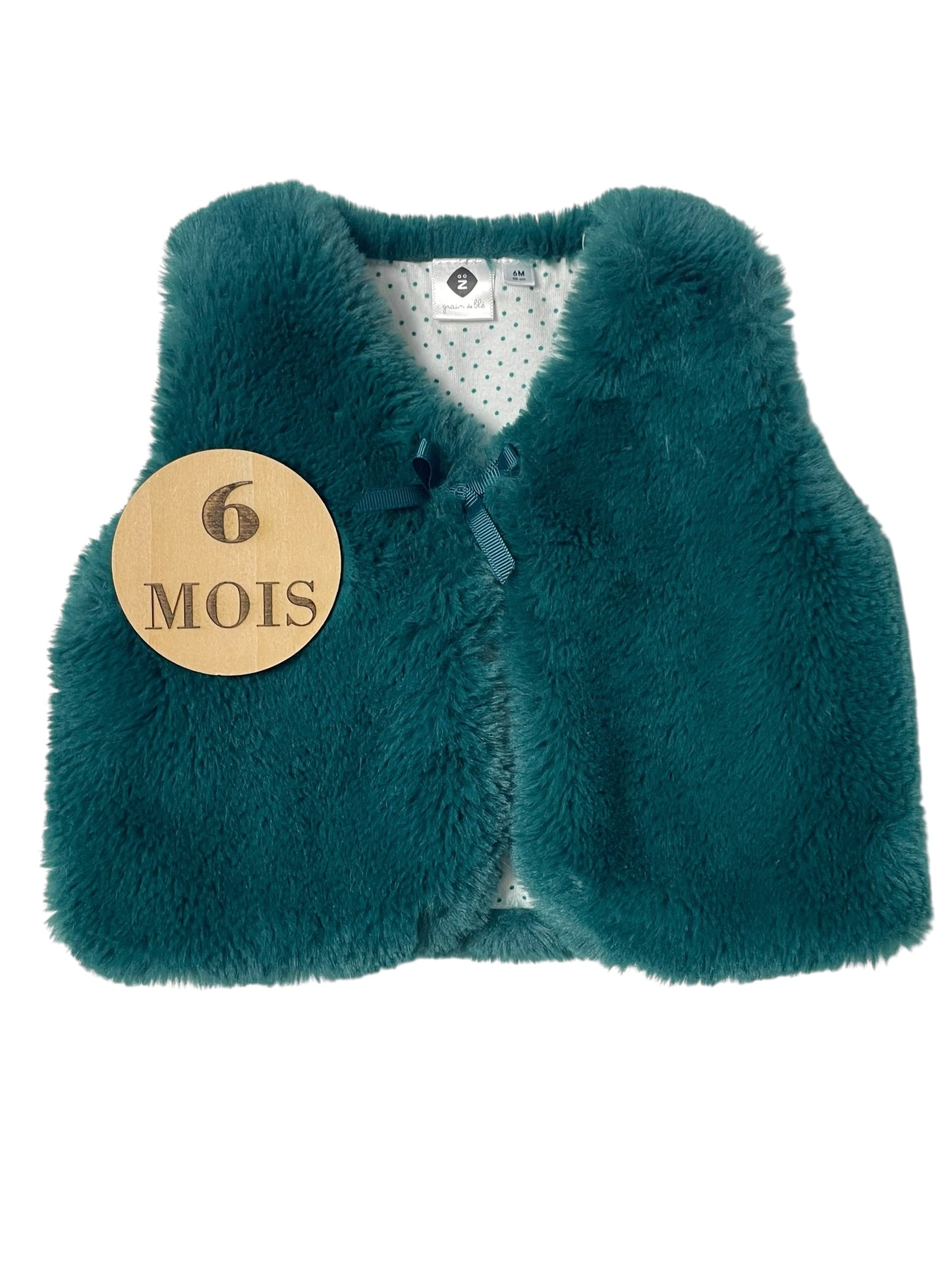 Gilet sans manche, vert, grain de blé