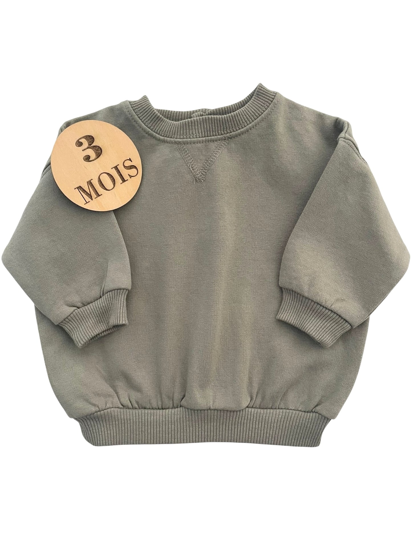 Sweat uni, kaki, TEX