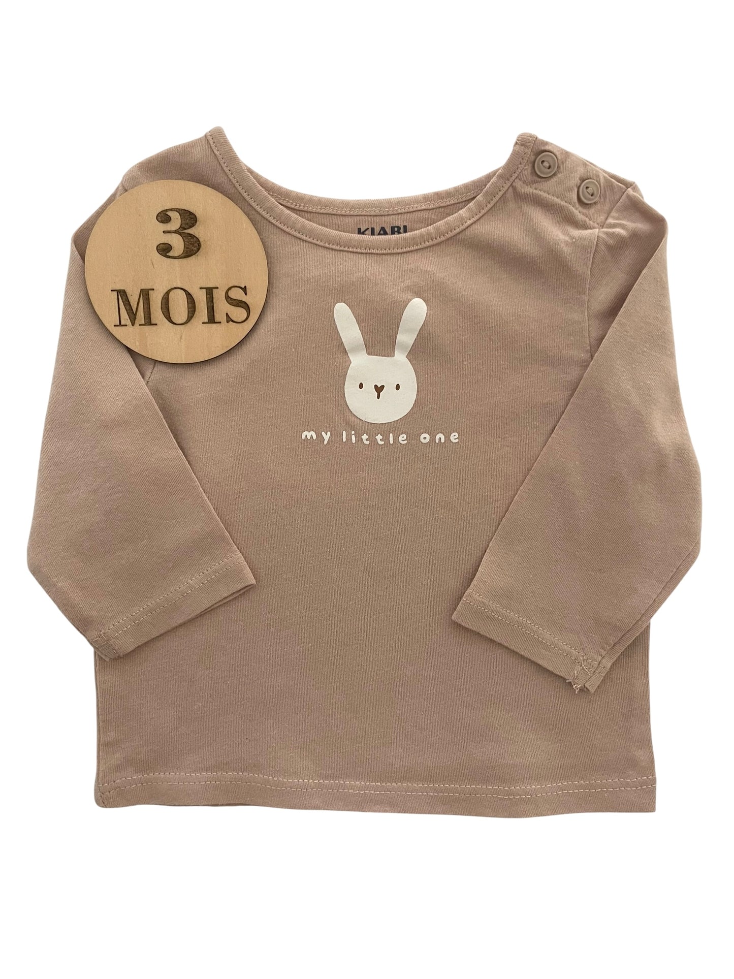 Tee-shirt beige, lapin, Kiabi