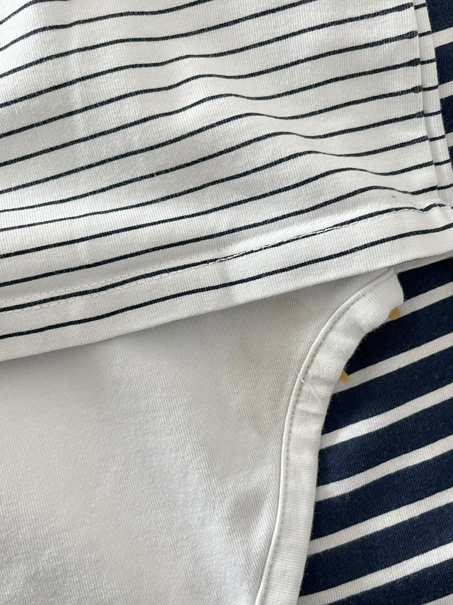 Tee-shirt à col, rayé bleu, body intégré, Cyrillus