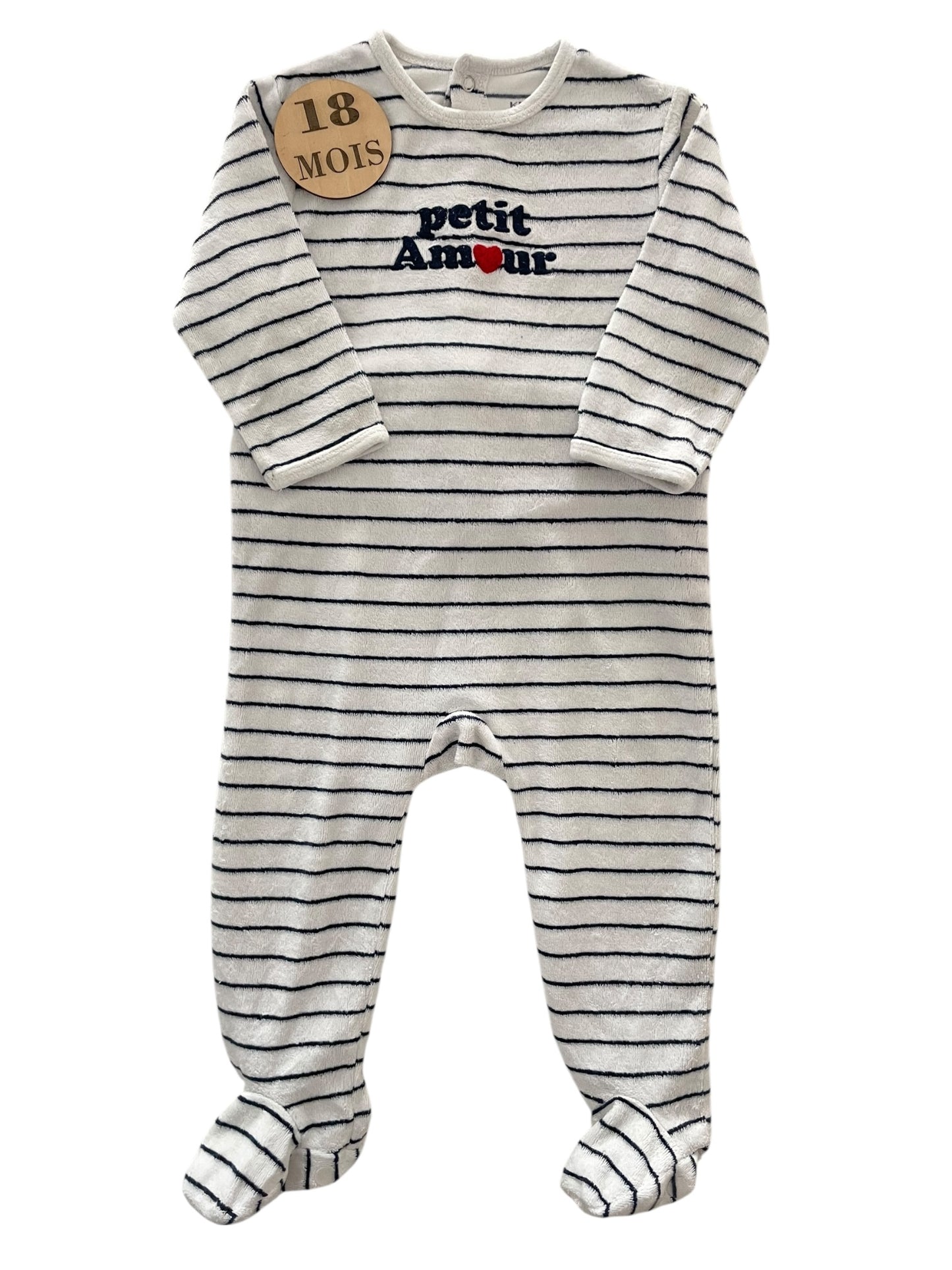 Pyjama velours rayé, Kiabi