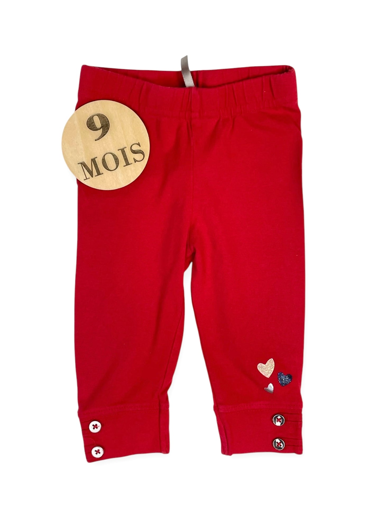 Legging rouge, boutons aux chevilles, Orchestra