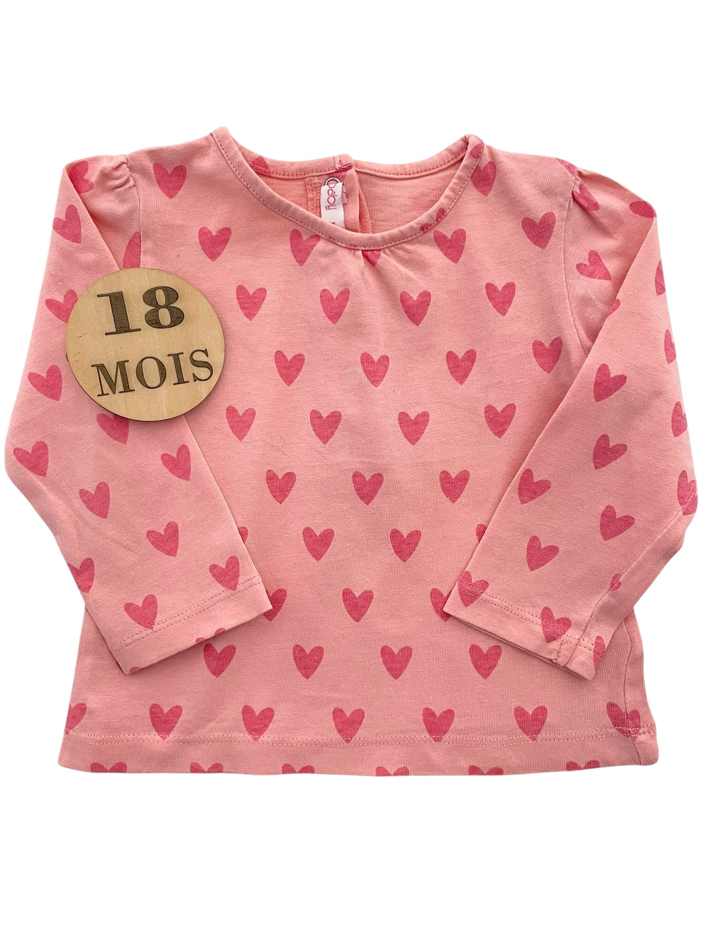 Tee-shirt rose à cœurs, Gémo