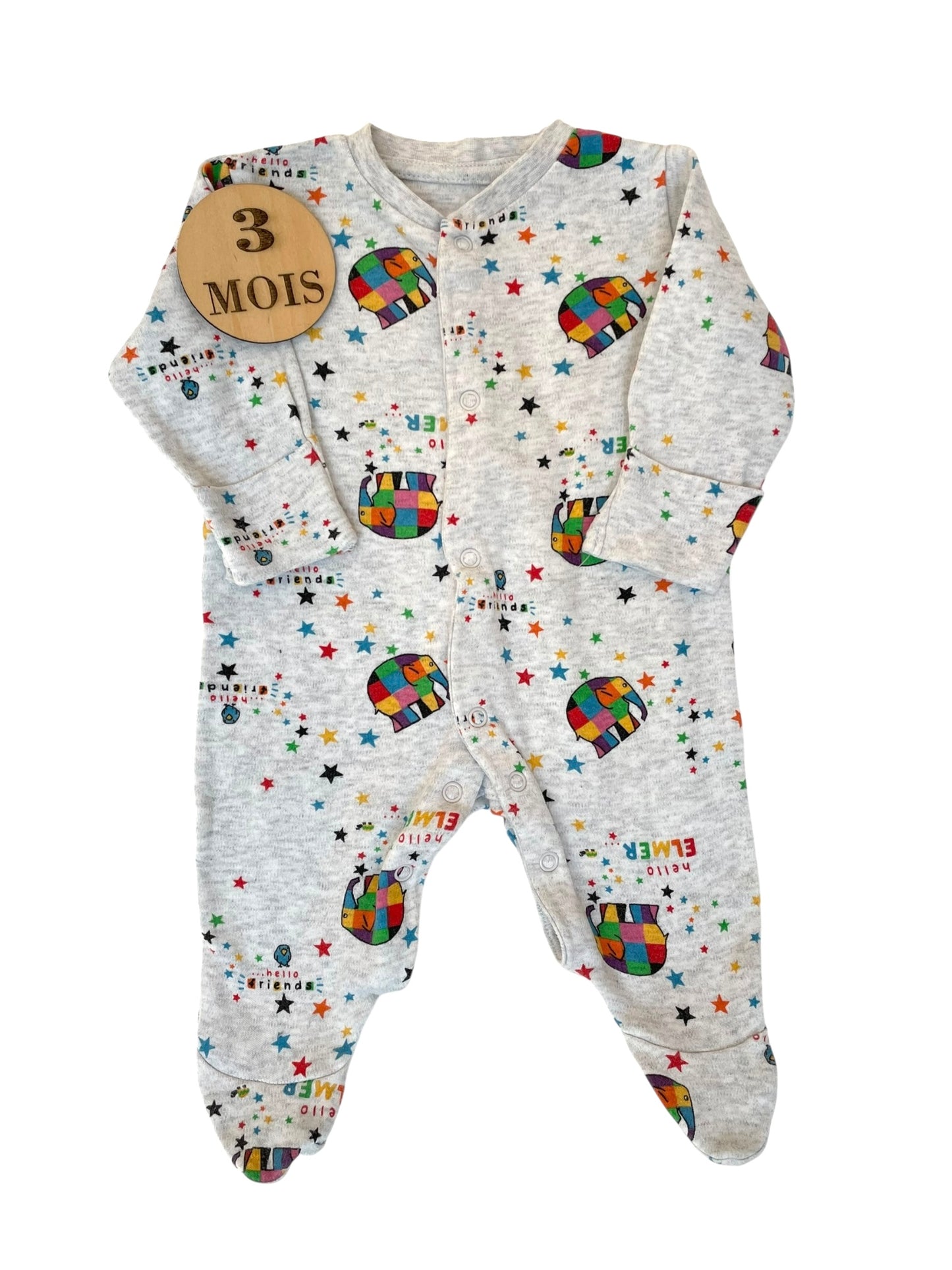 Pyjama coton gris, Elmer, Primark