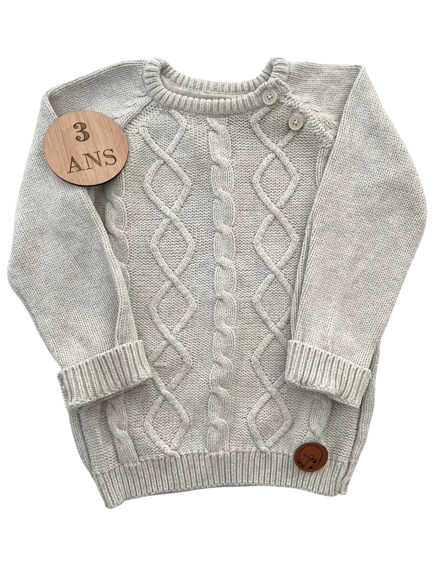 Pull en mailles, gris clair, TAO