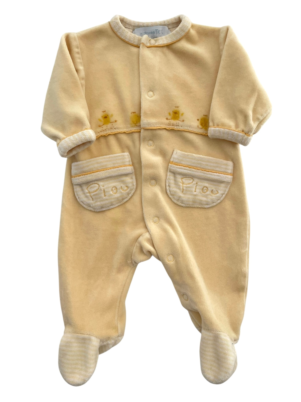Pyjama velours vintage, poussins, TEX