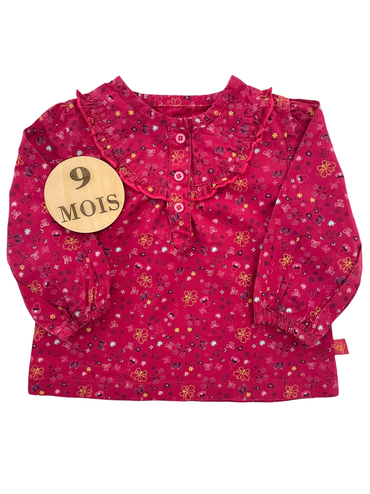 Blouse rose fleurie, Bébé rêve