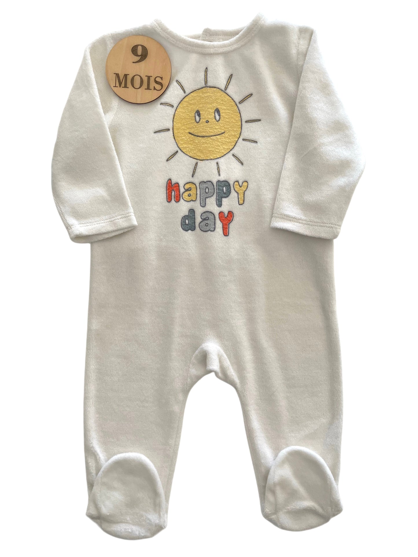 Pyjama velours blanc, soleil, TEX