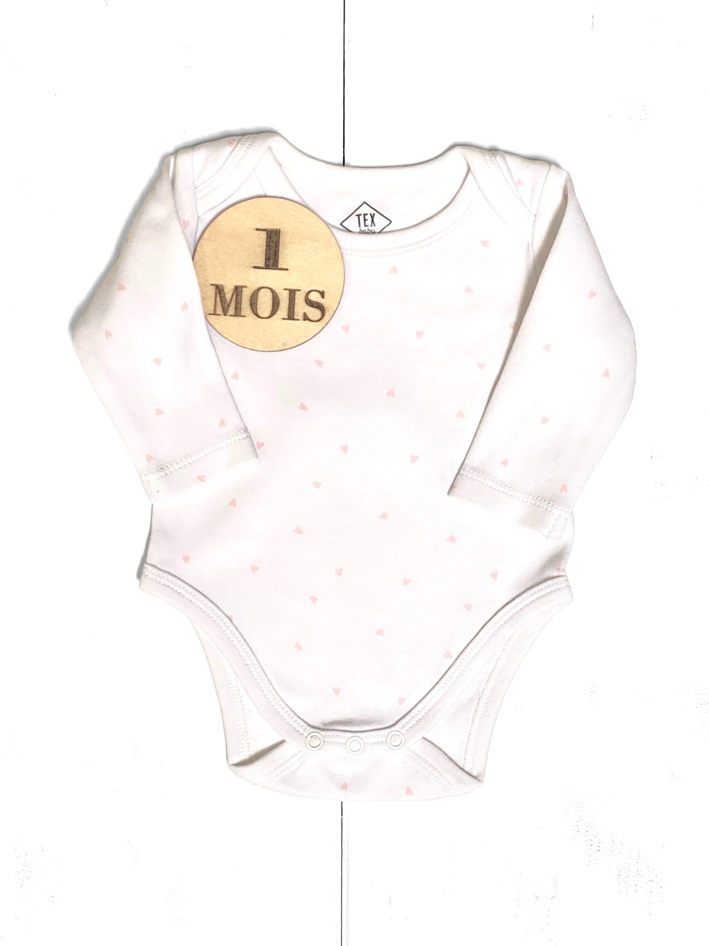 Body blanc, pois roses, TEX