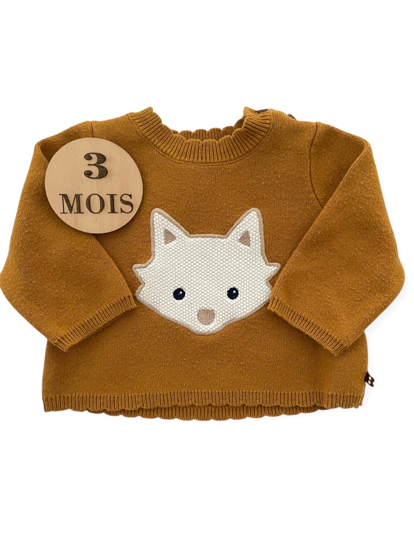 Pull moutarde, renard, Obaïbi
