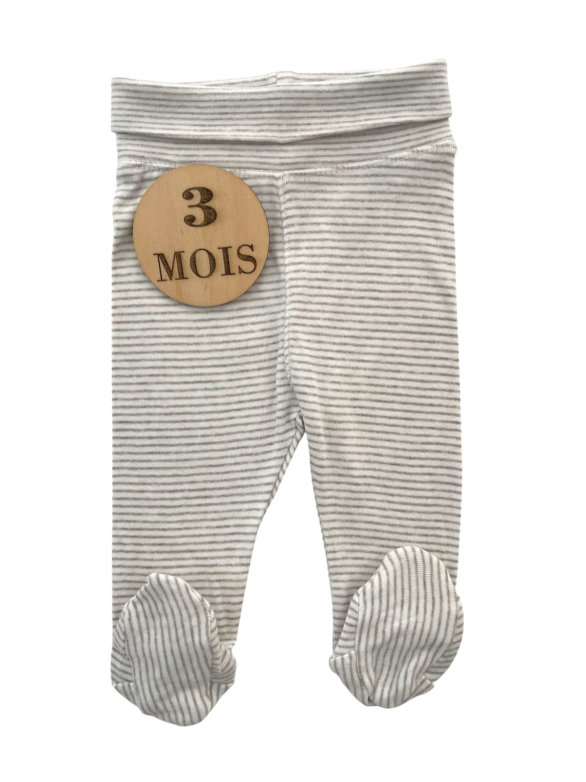 Legging à pieds, rayé crème , H&M
