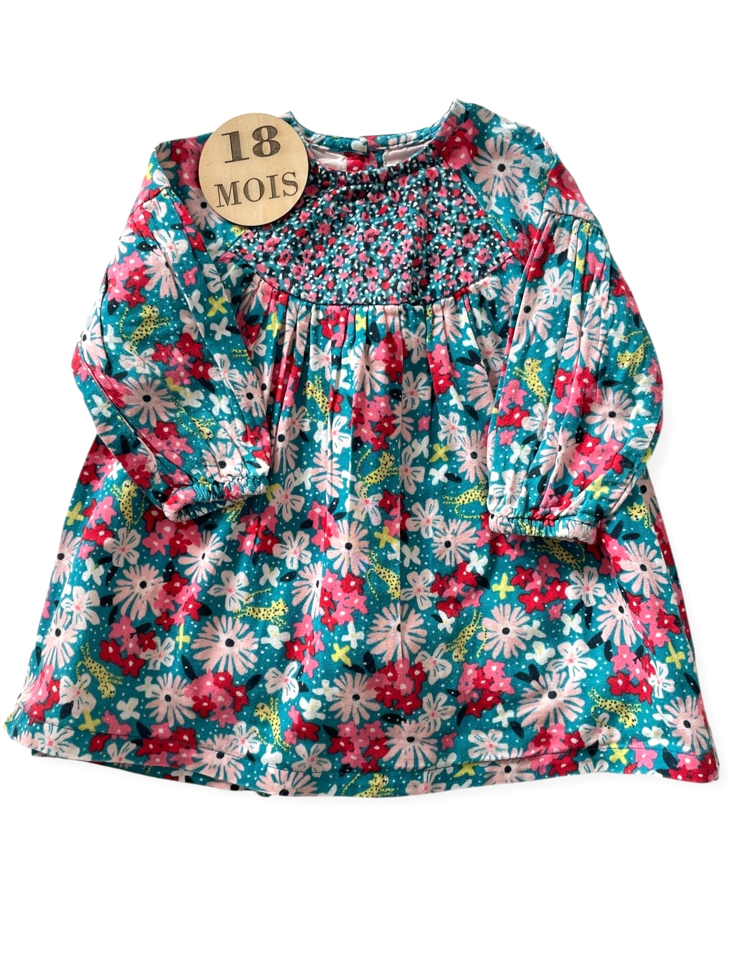 Robe fleurie rose et bleu, DPAM
