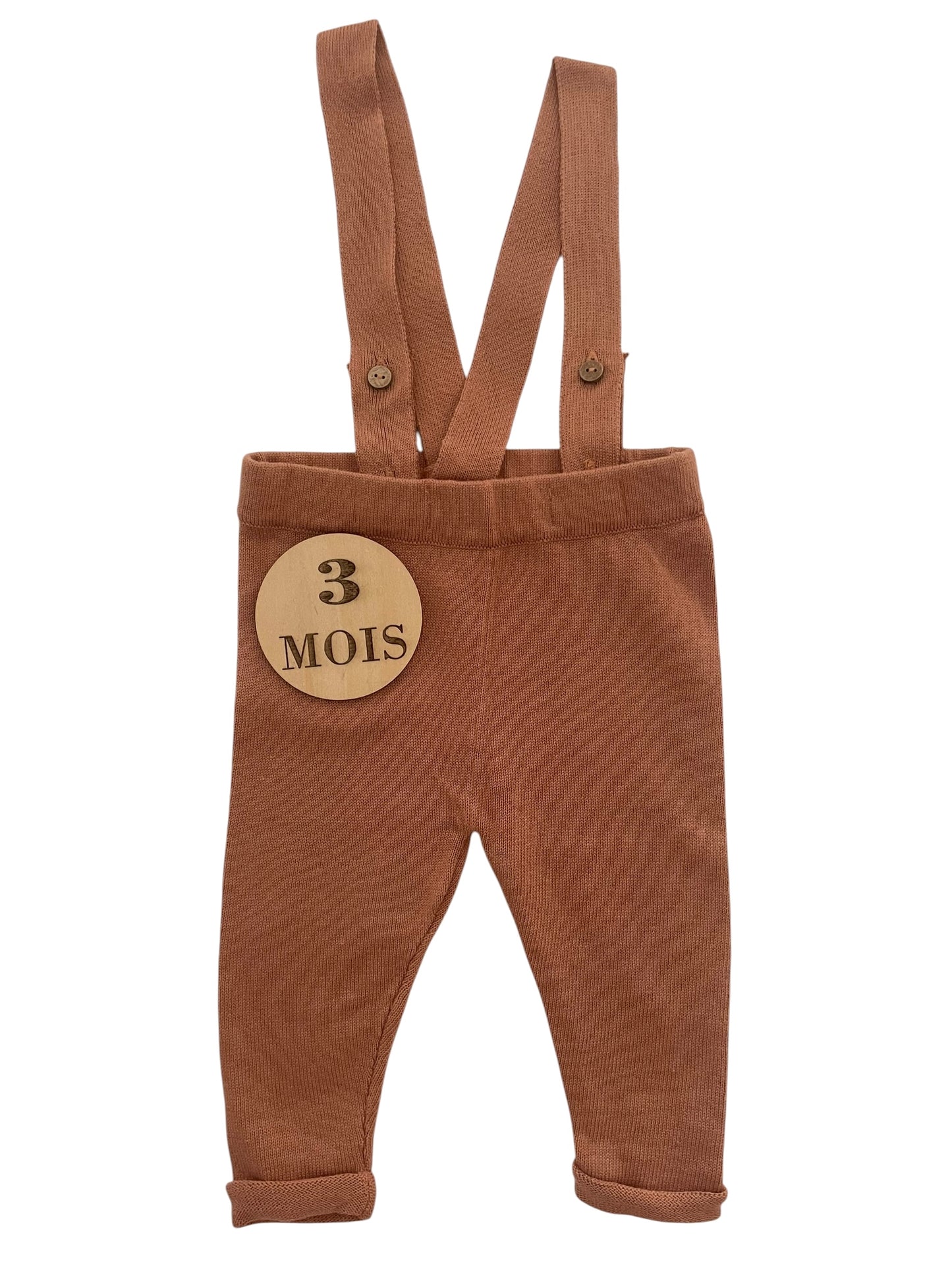 Pantalon à bretelles en mailles, marron, Zeeman