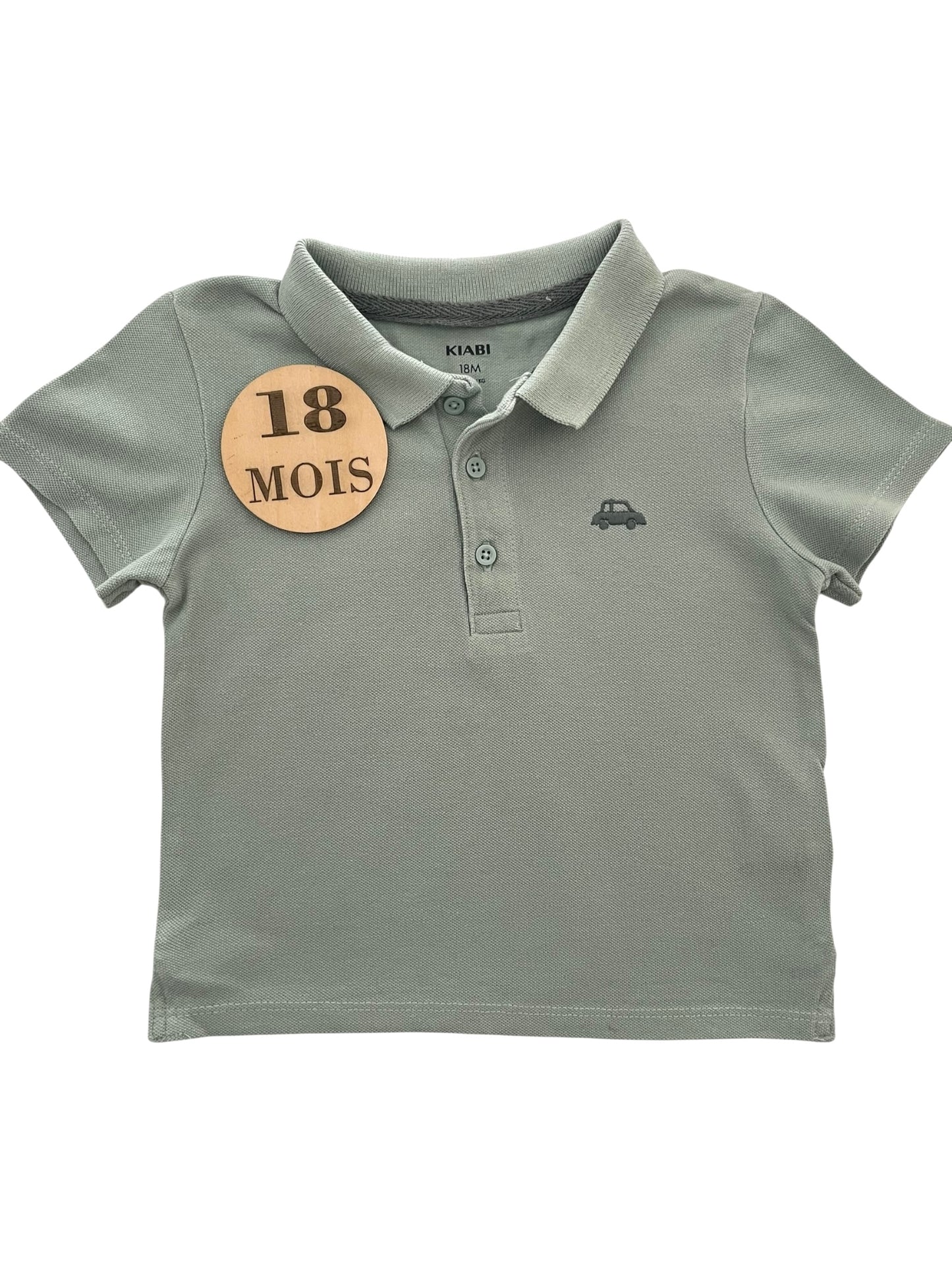 Polo gris-vert, Kiabi