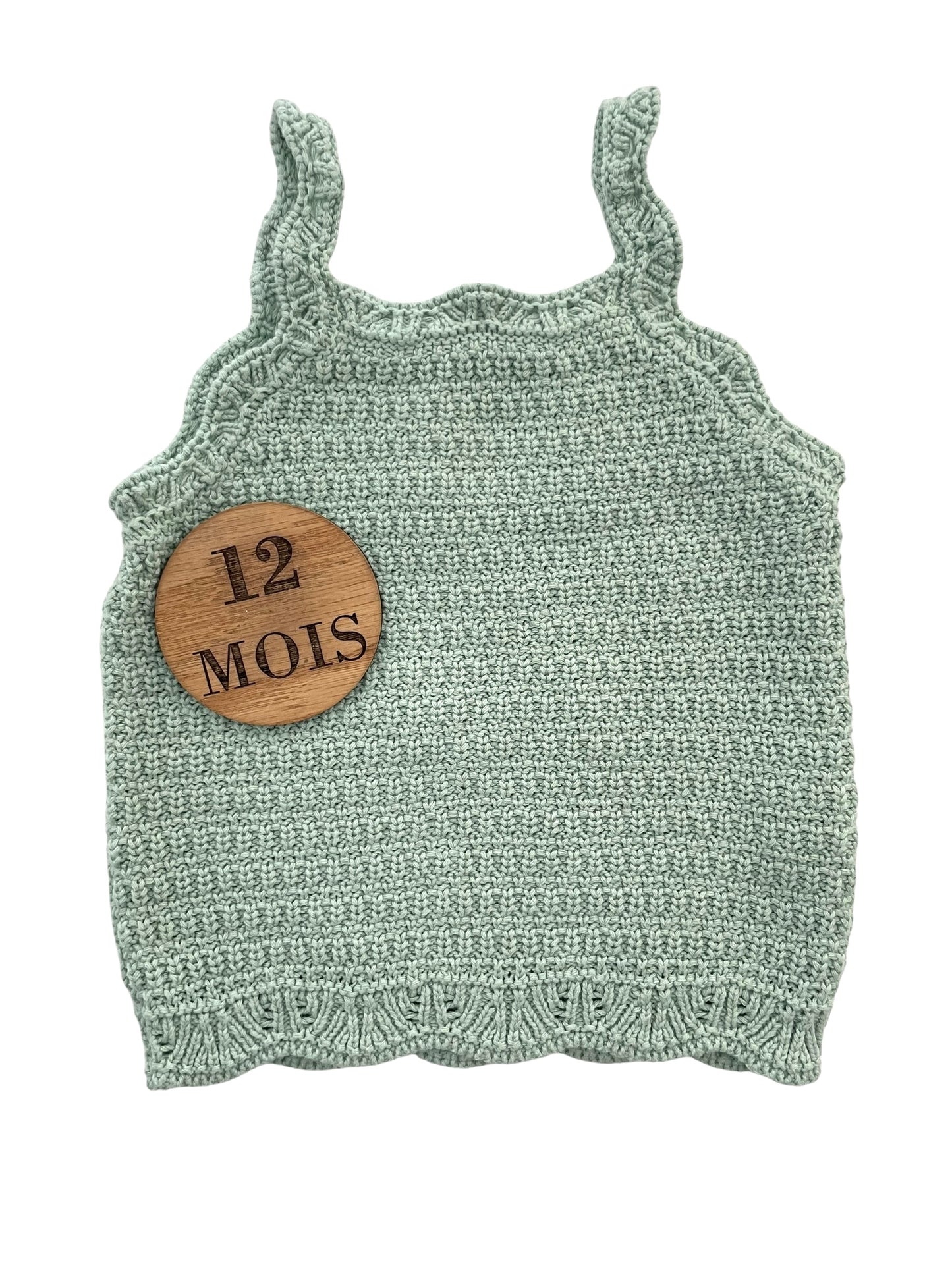 Débardeur tricot, vert, TAO