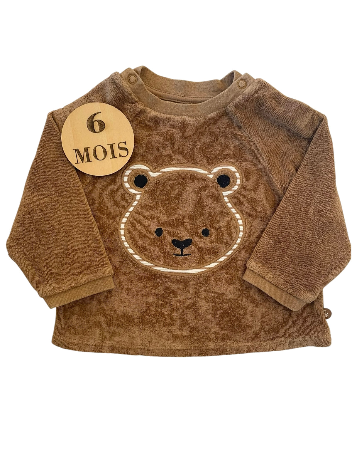 Pull marron, éponge, ourson, Obaïbi