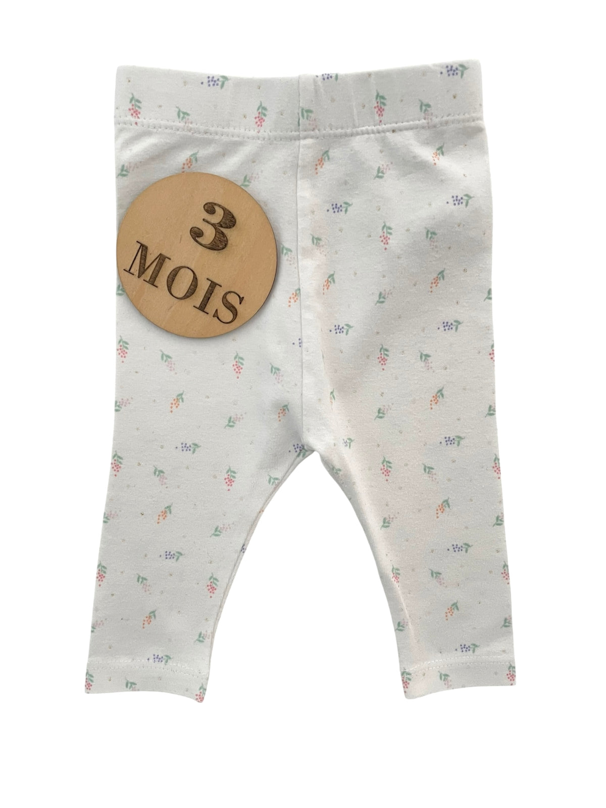 Legging blanc fleuri, Kiabi