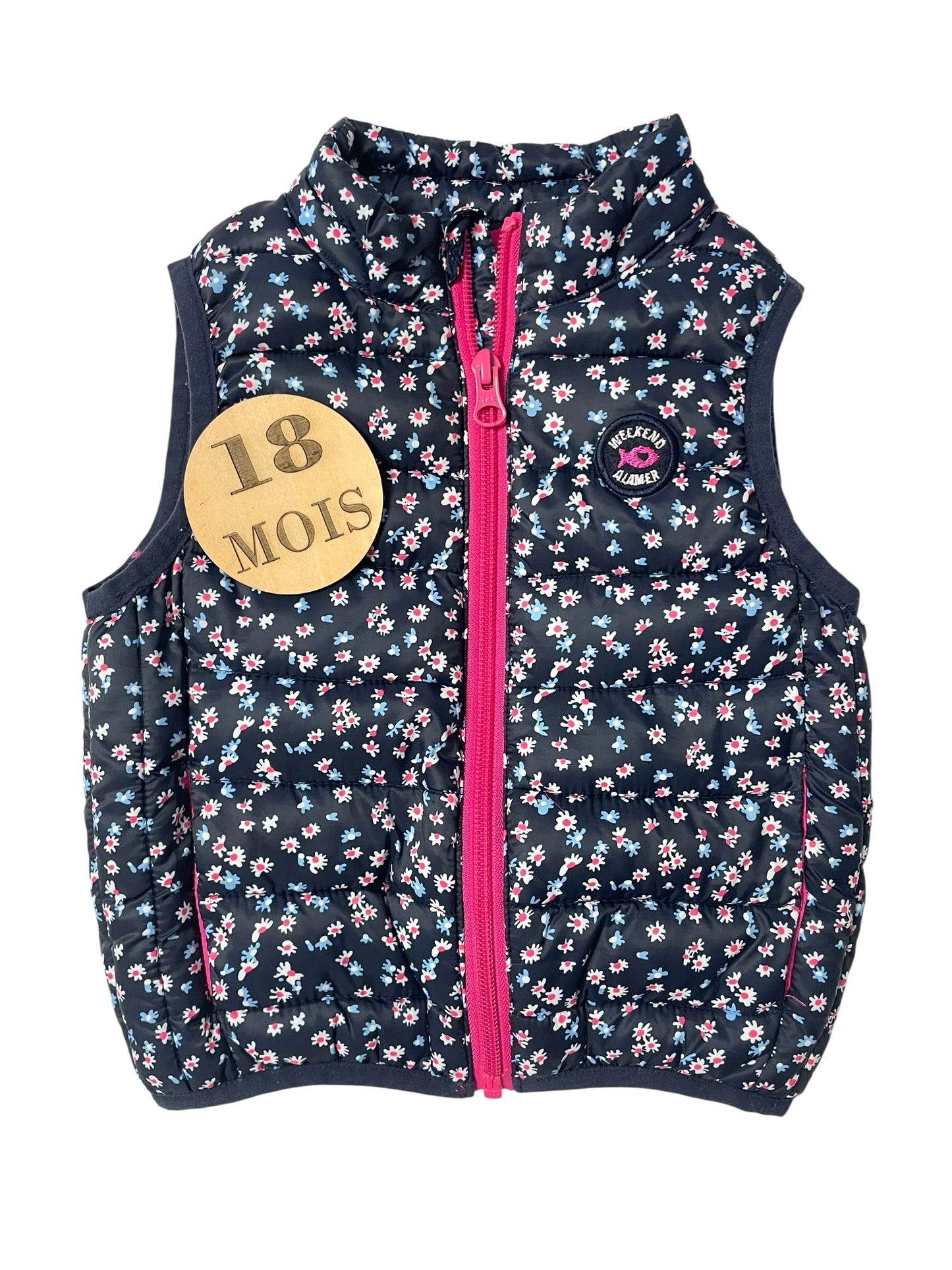 Doudoune sans manche, fleurie, Week-end à la mer