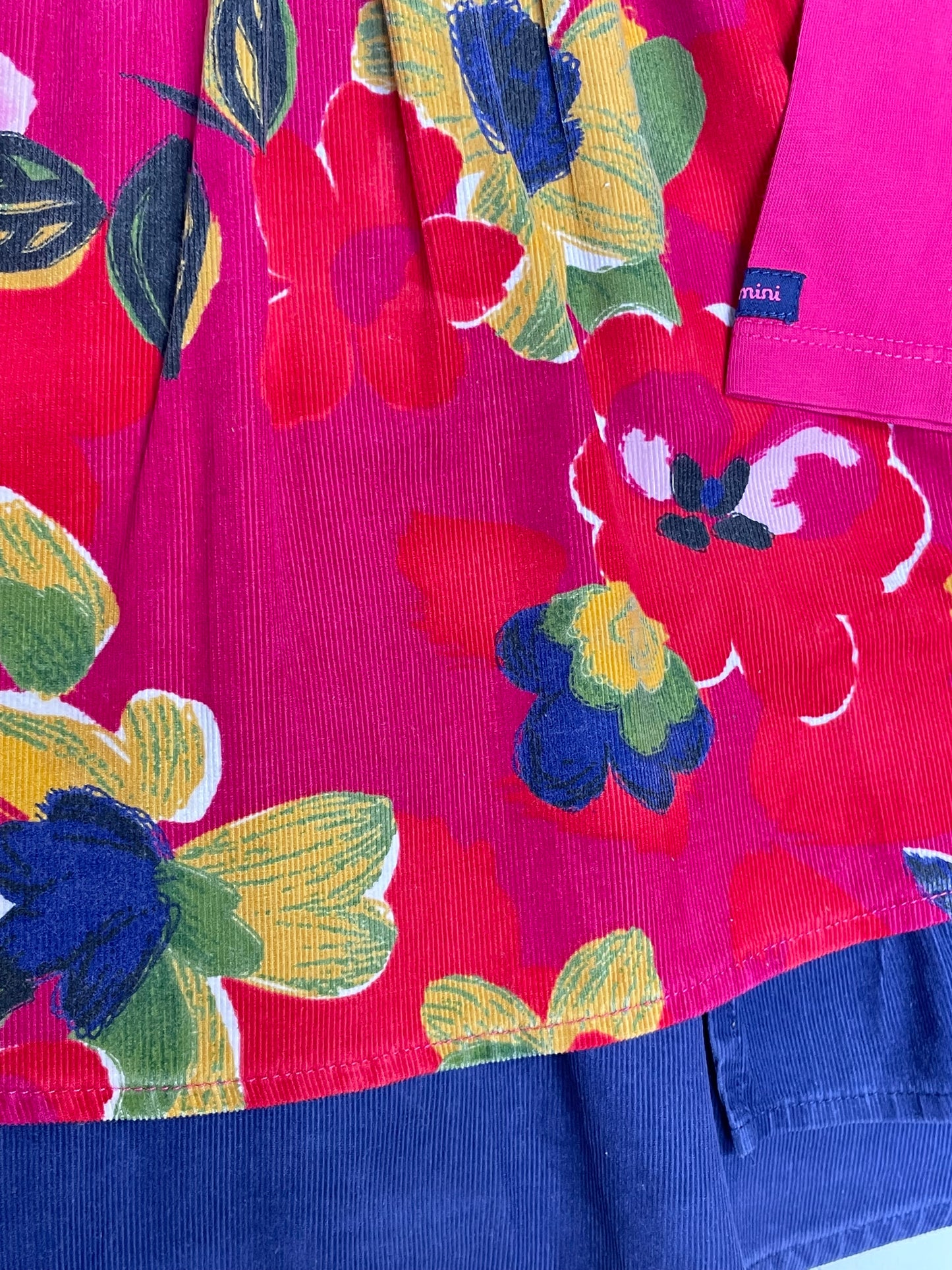 Robe fleurie velours côtelé , doublée, Catimini