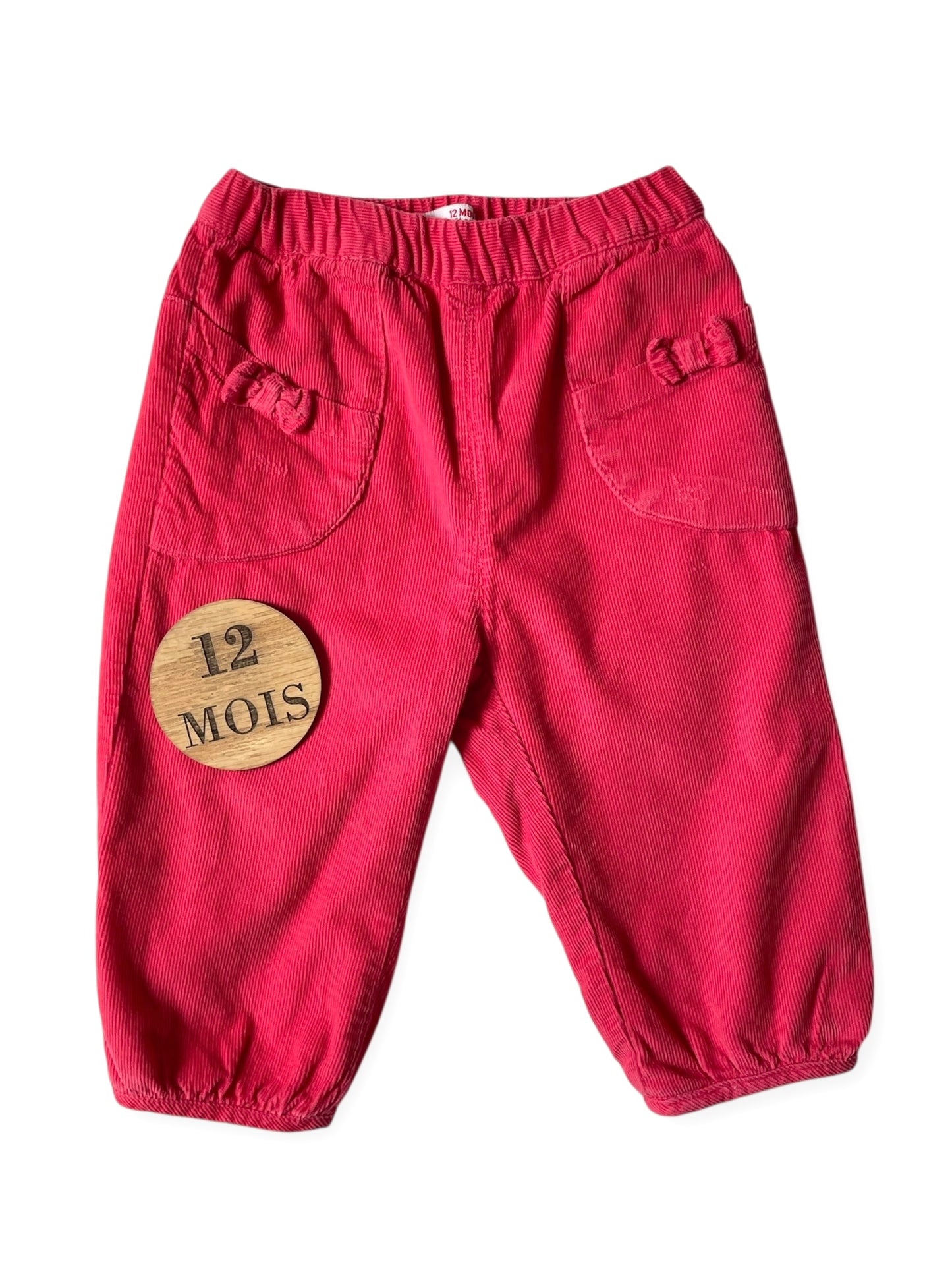 Pantalon velours, doublé, fuschia, DPAM