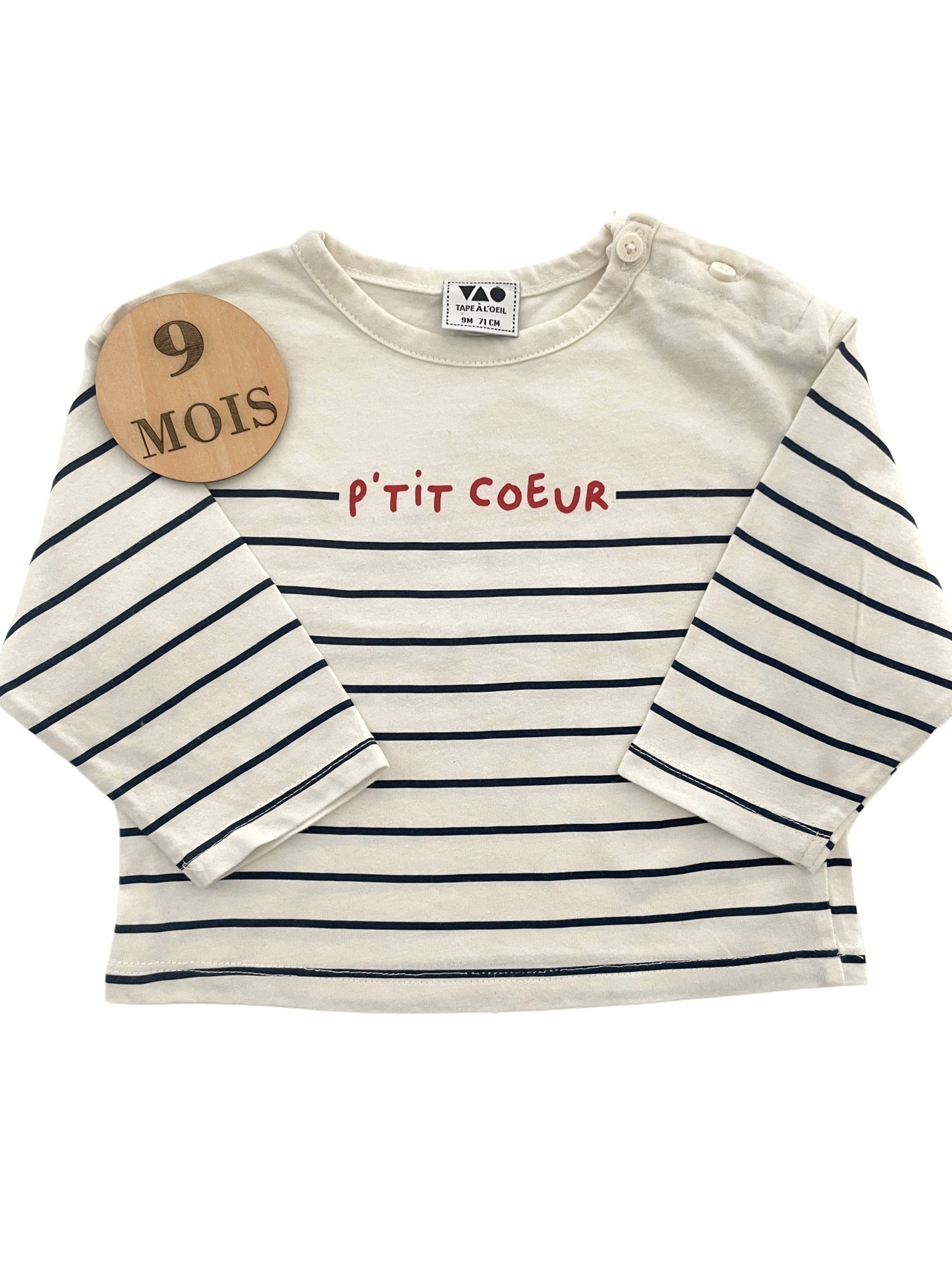 Tee-shirt rayé, p’tit cœur, TAO
