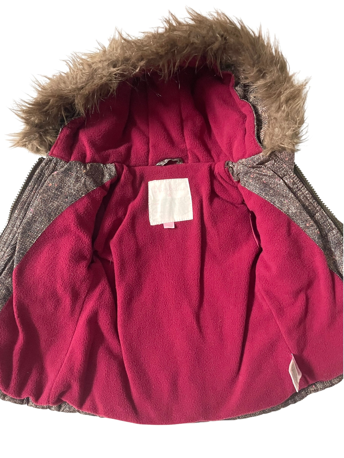 Manteau marron et rose, doublé polaire, Kimbaloo