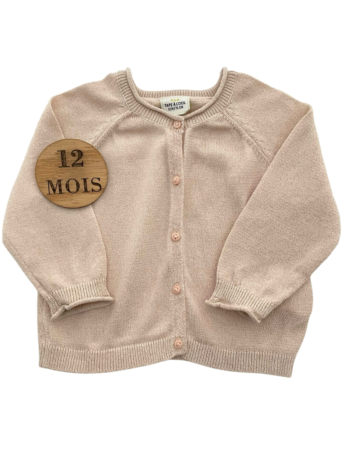Gilet fin, beige/rose, pailleté, TAO