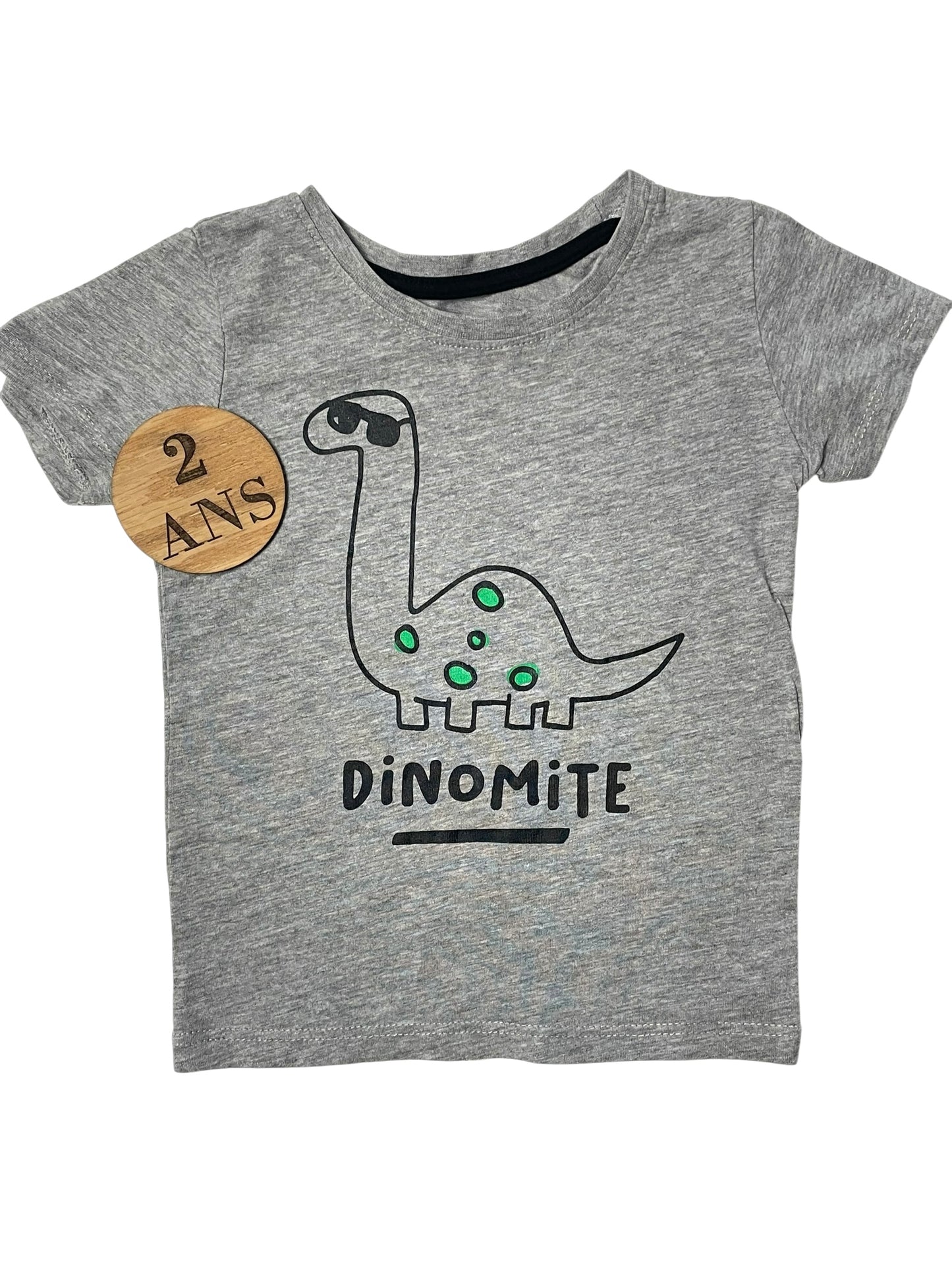 Tee-shirt gris, dino, Primark