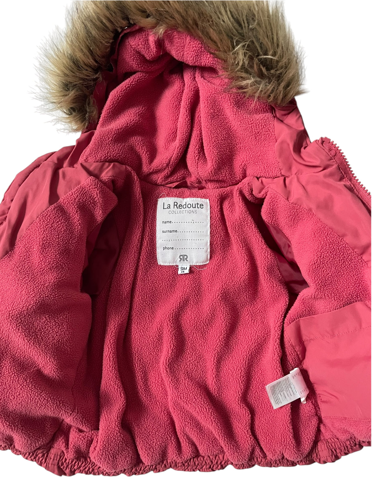 Doudoune rose, doublée polaire, La Redoute