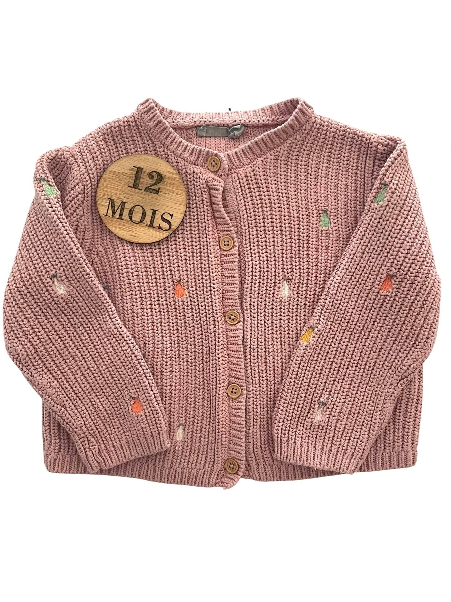 Gilet en mailles, vieux rose, Bout’chou