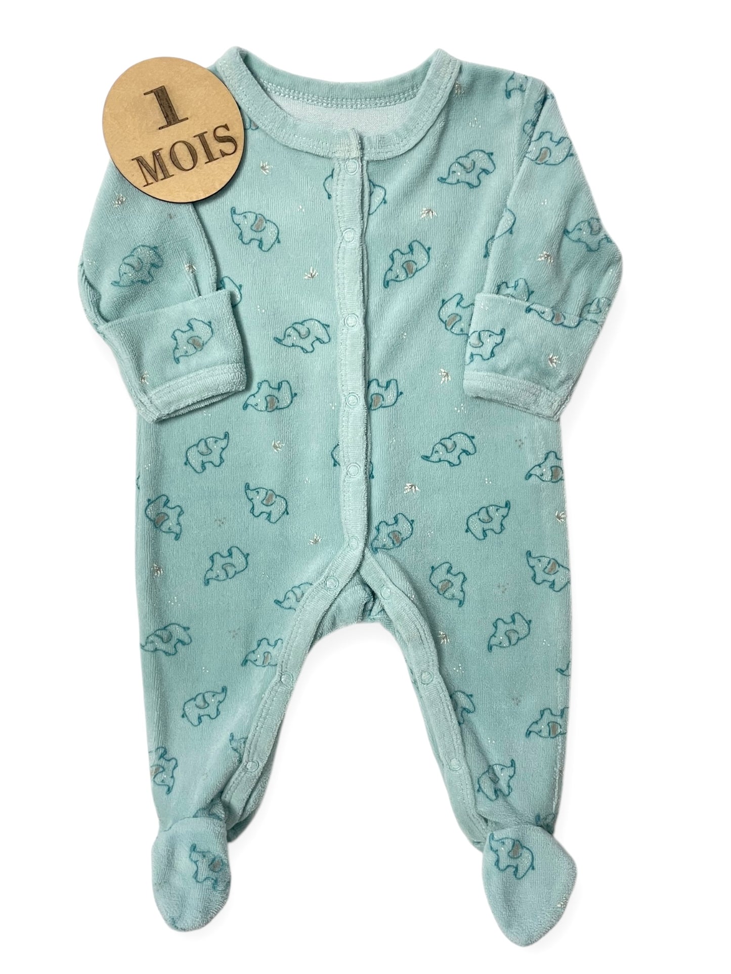 Pyjama velours, bleu, Kimbaloo