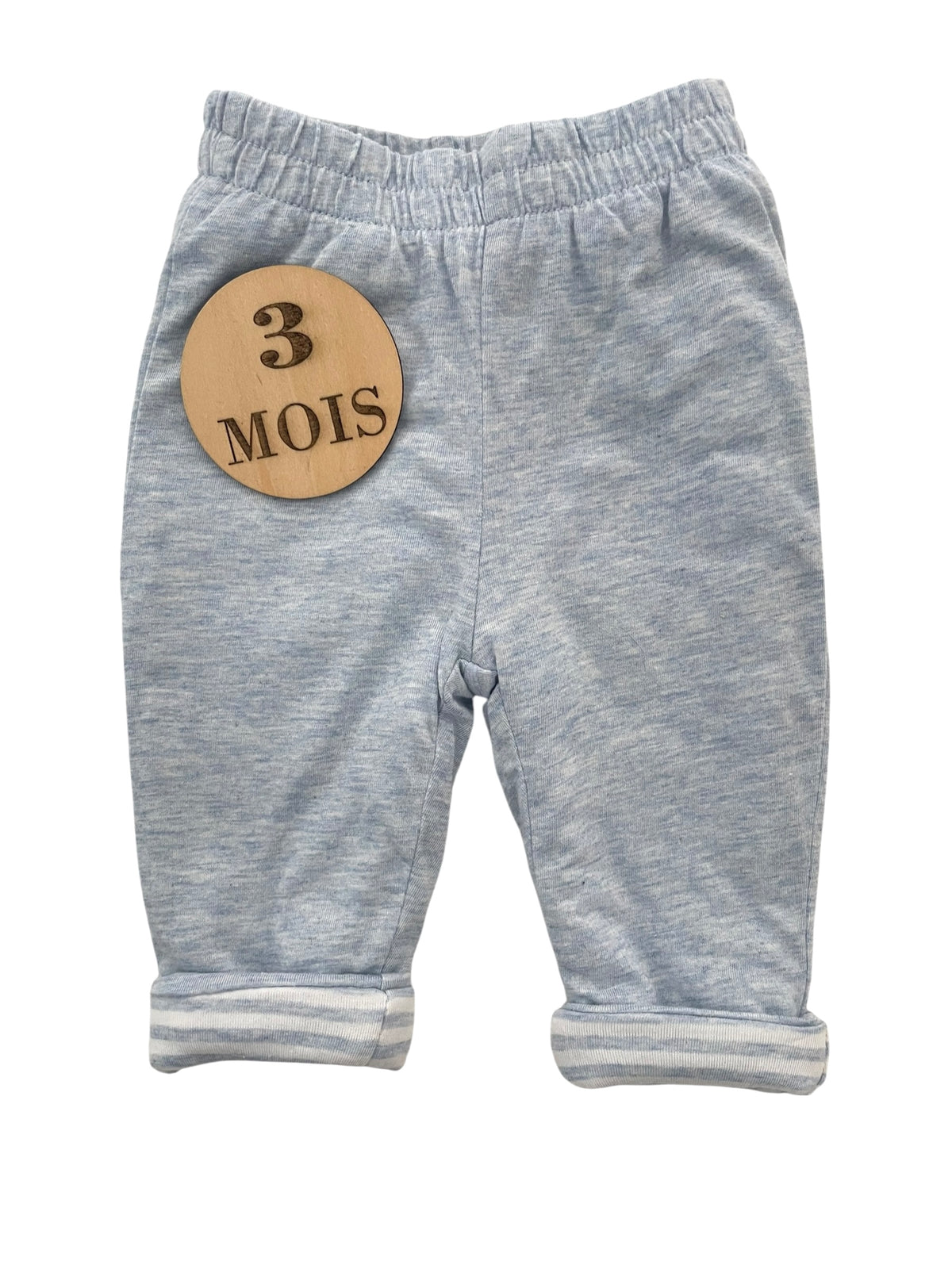 Pantalon épais molletonné, bleu-clair, chiné