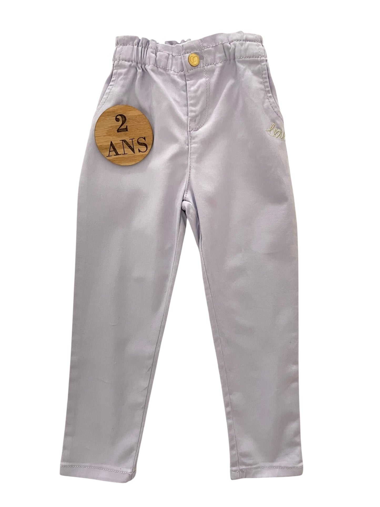 Jean lilas, taille haute, In extenso