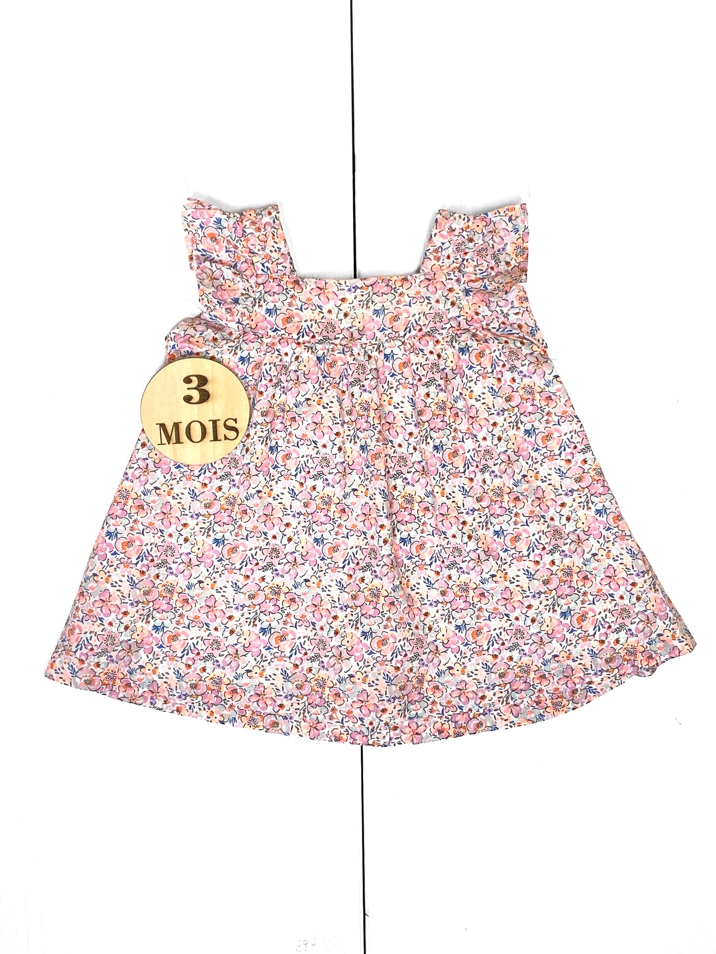 Robe doublée, fleurie rose, DPAM