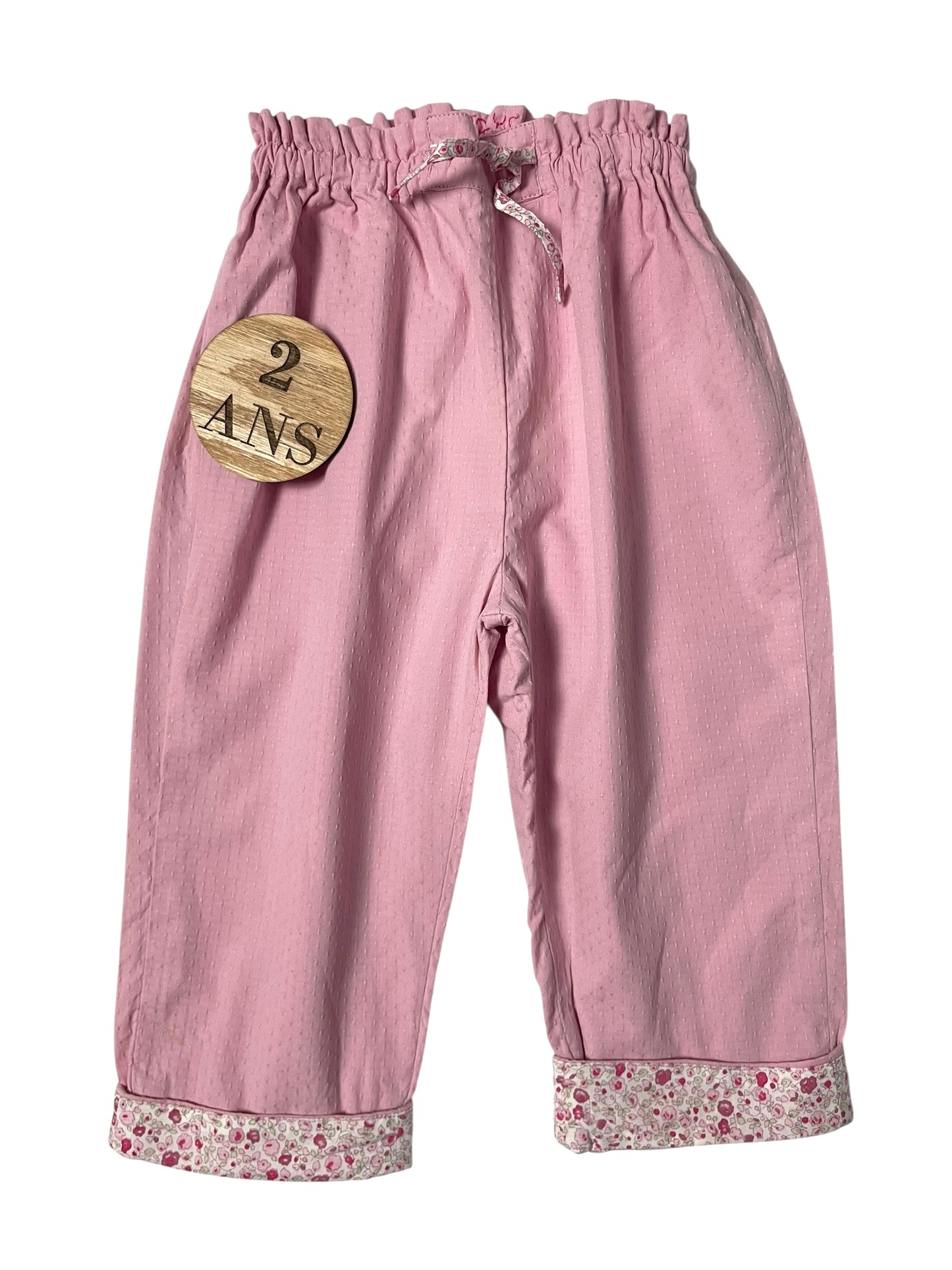 Pantalon en toile rose clair, Natalys