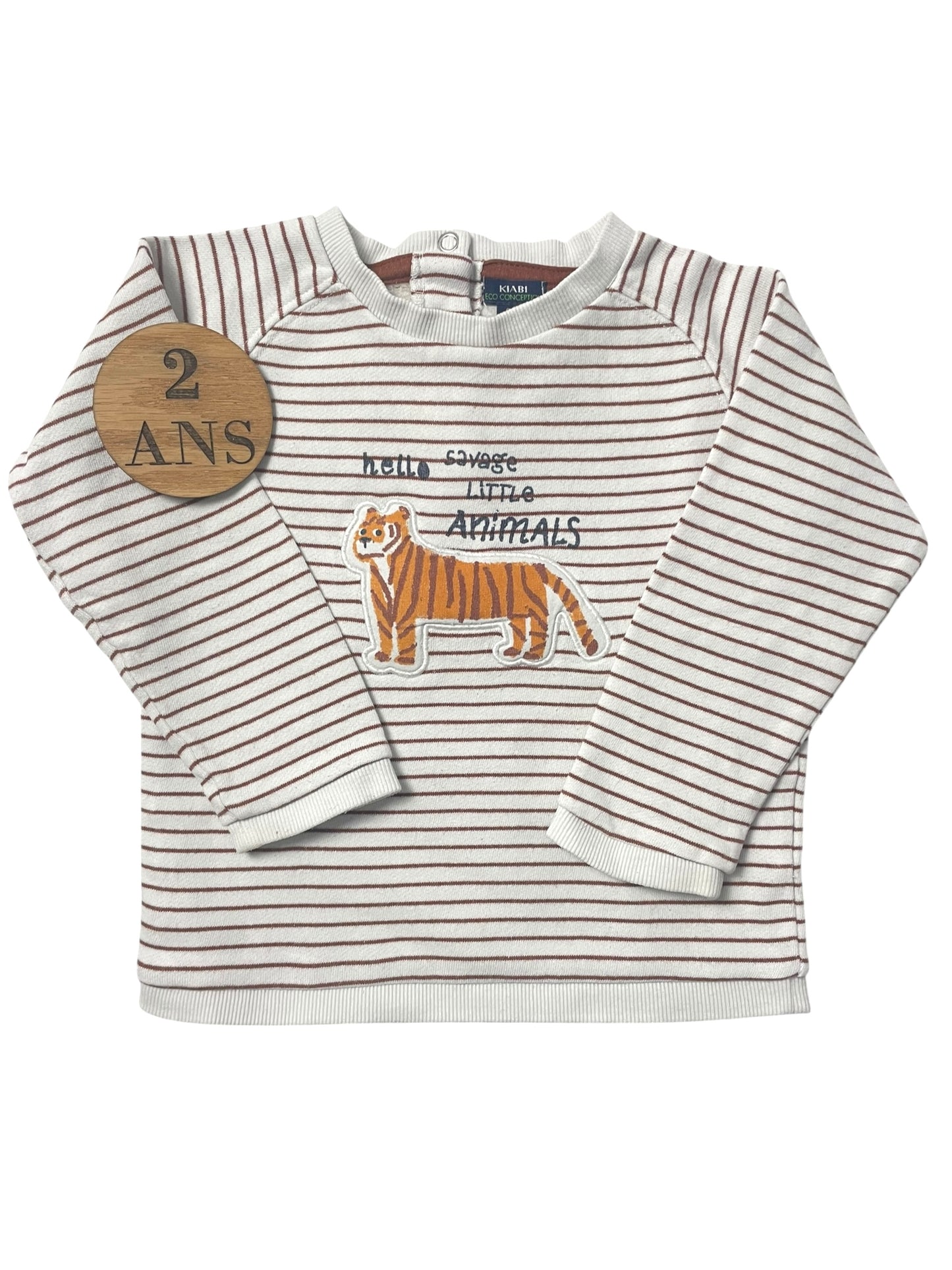 Sweat fin rayé, tigre, Kiabi