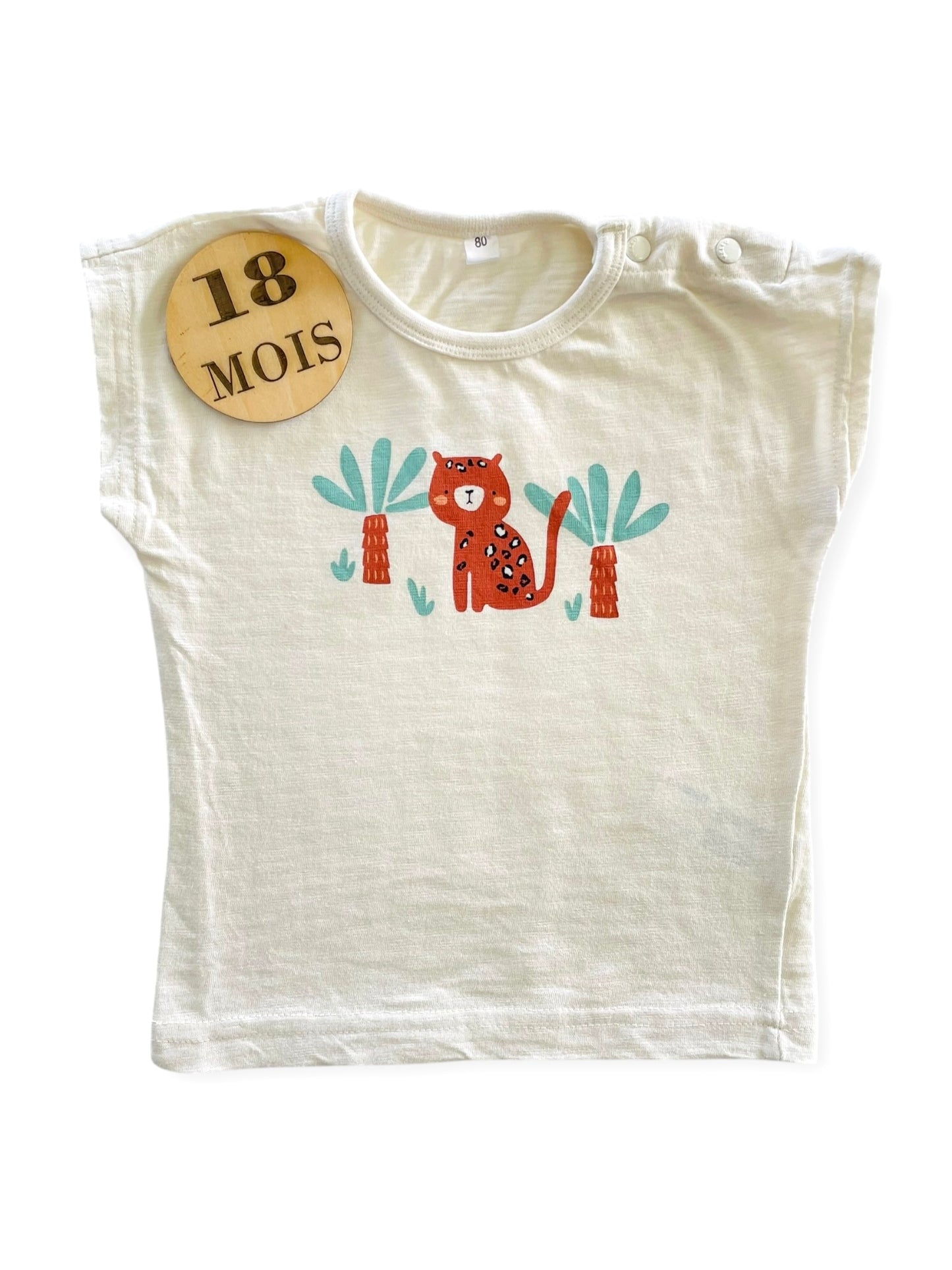 Tee-shirt écru, tigre, Zeeman