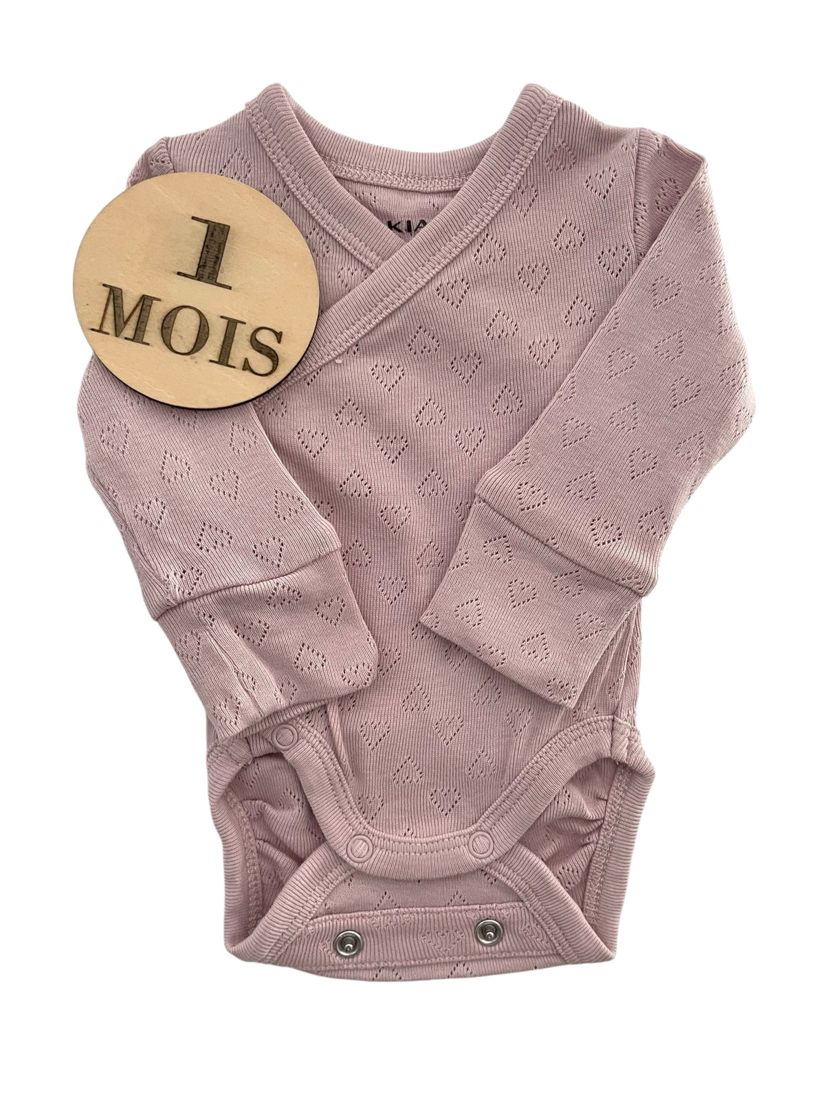 Body évolutif, coeurs, lilas, Kiabi