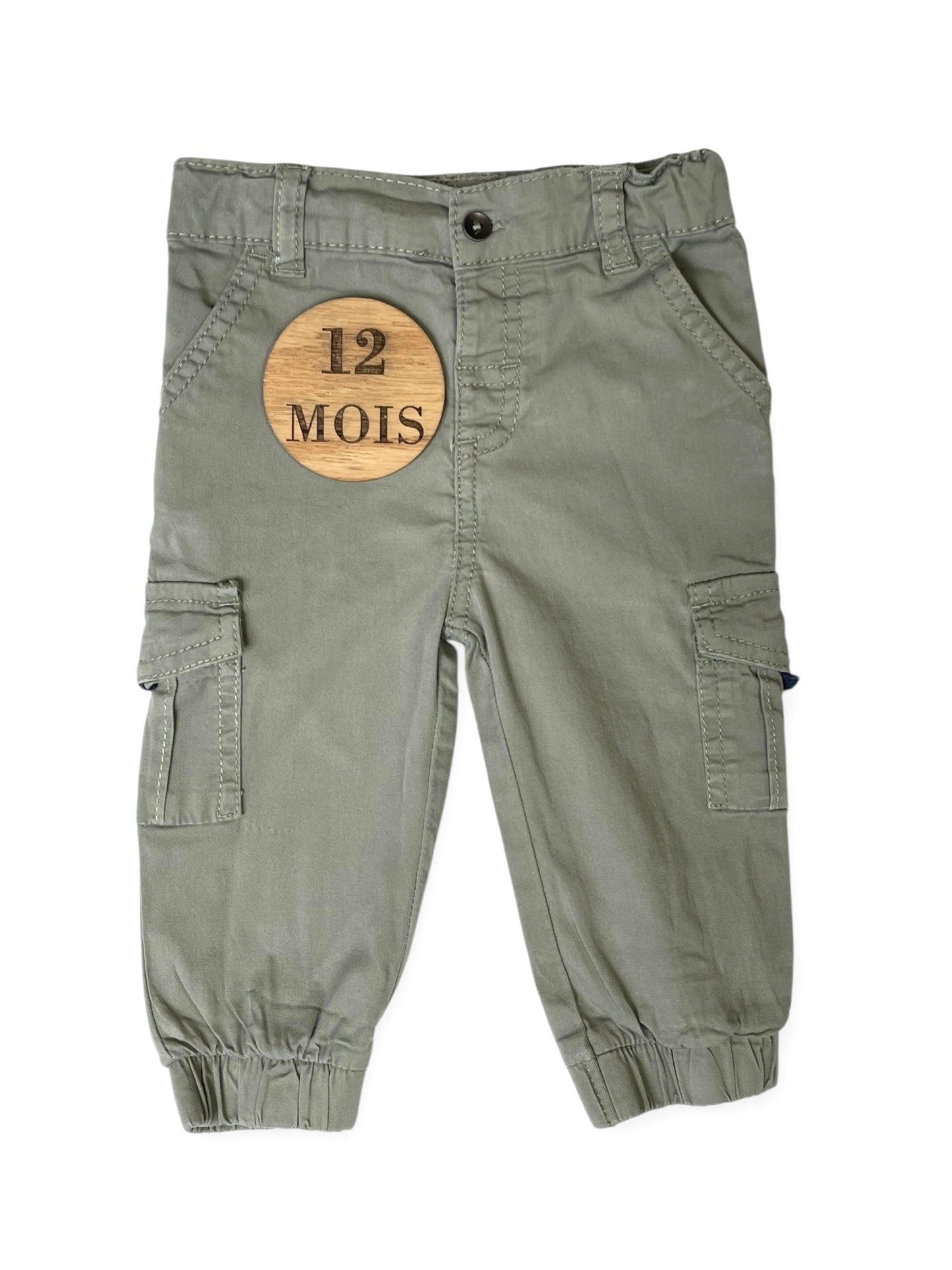 Pantalon cargo, gris-vert, mes petits cailloux